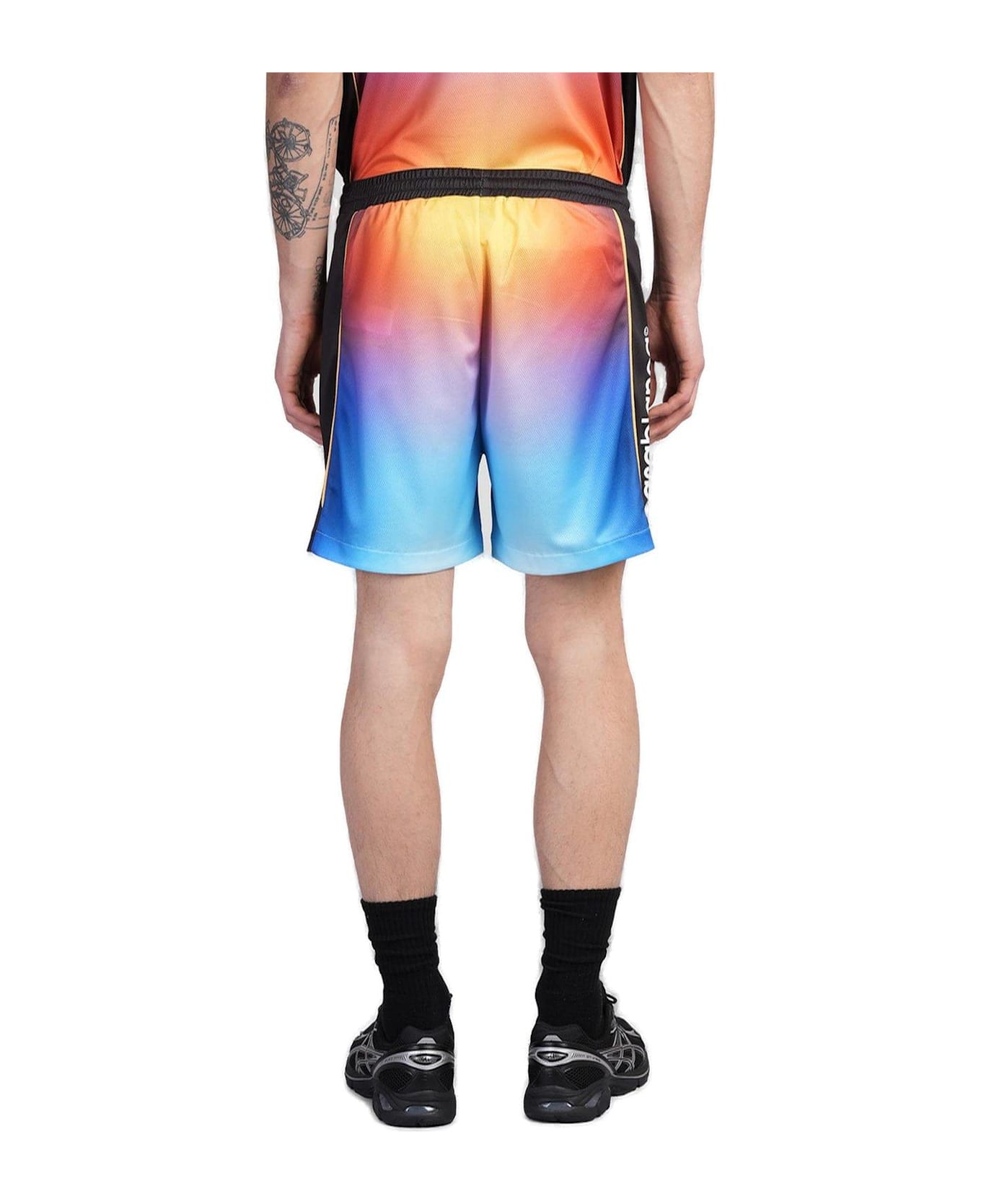 Casablanca Logo Printed Bermuda Shorts - Blu