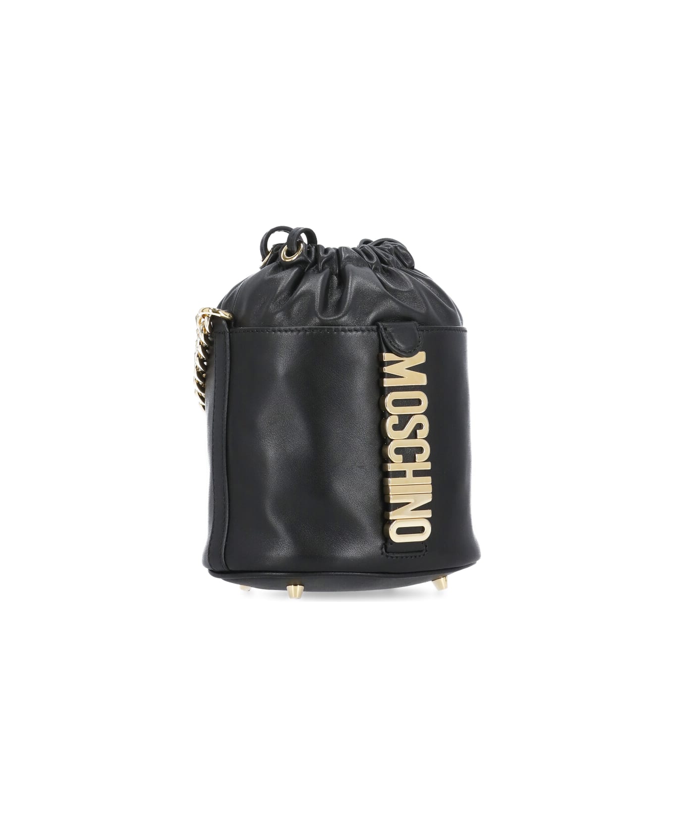 Moschino Bucket Bag With Logo - Black バックパック