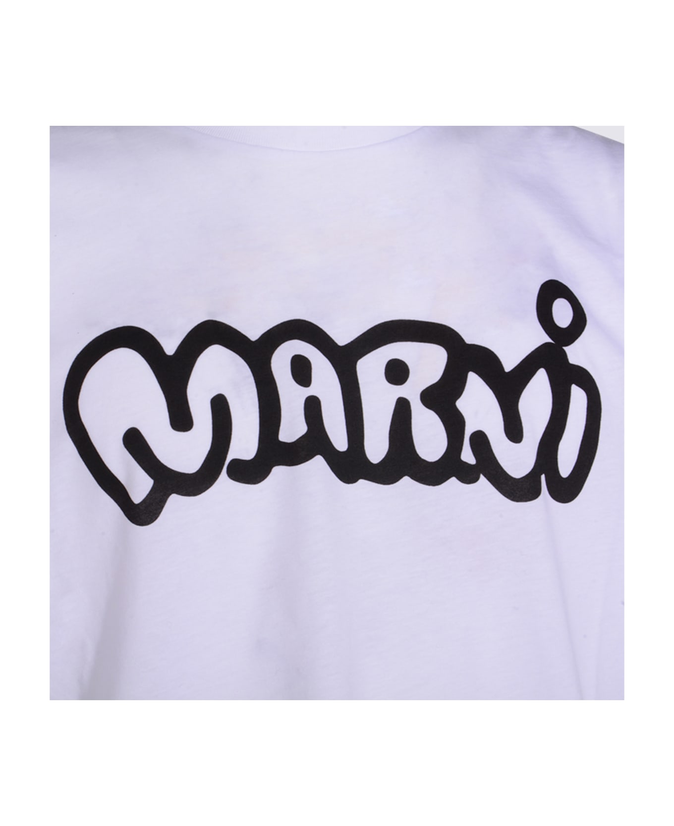 Marni White Cotton T-shirt - Lily white