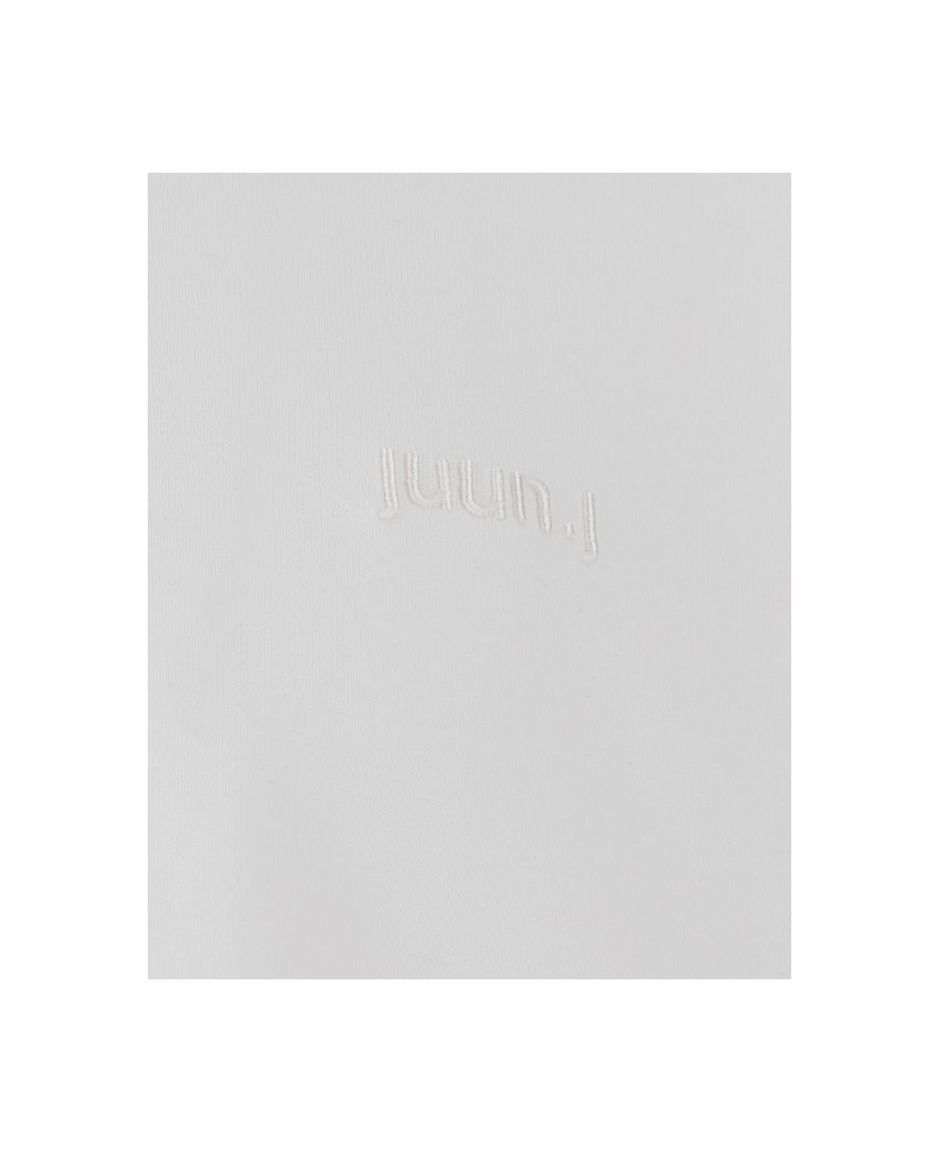 Juun.J White T-shirt With Tone-on-tone Logo Embroidered On The Front In Cotton Man - White