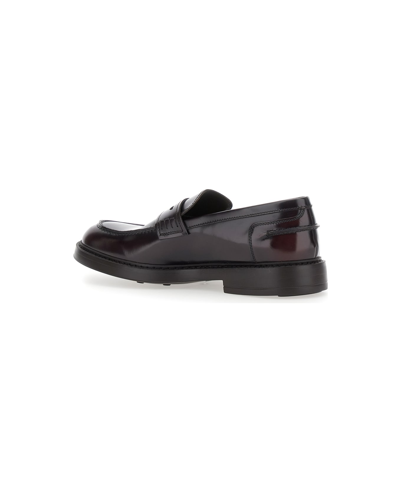 Doucal
s Dark Brown Leather Penny Loafers - TL01