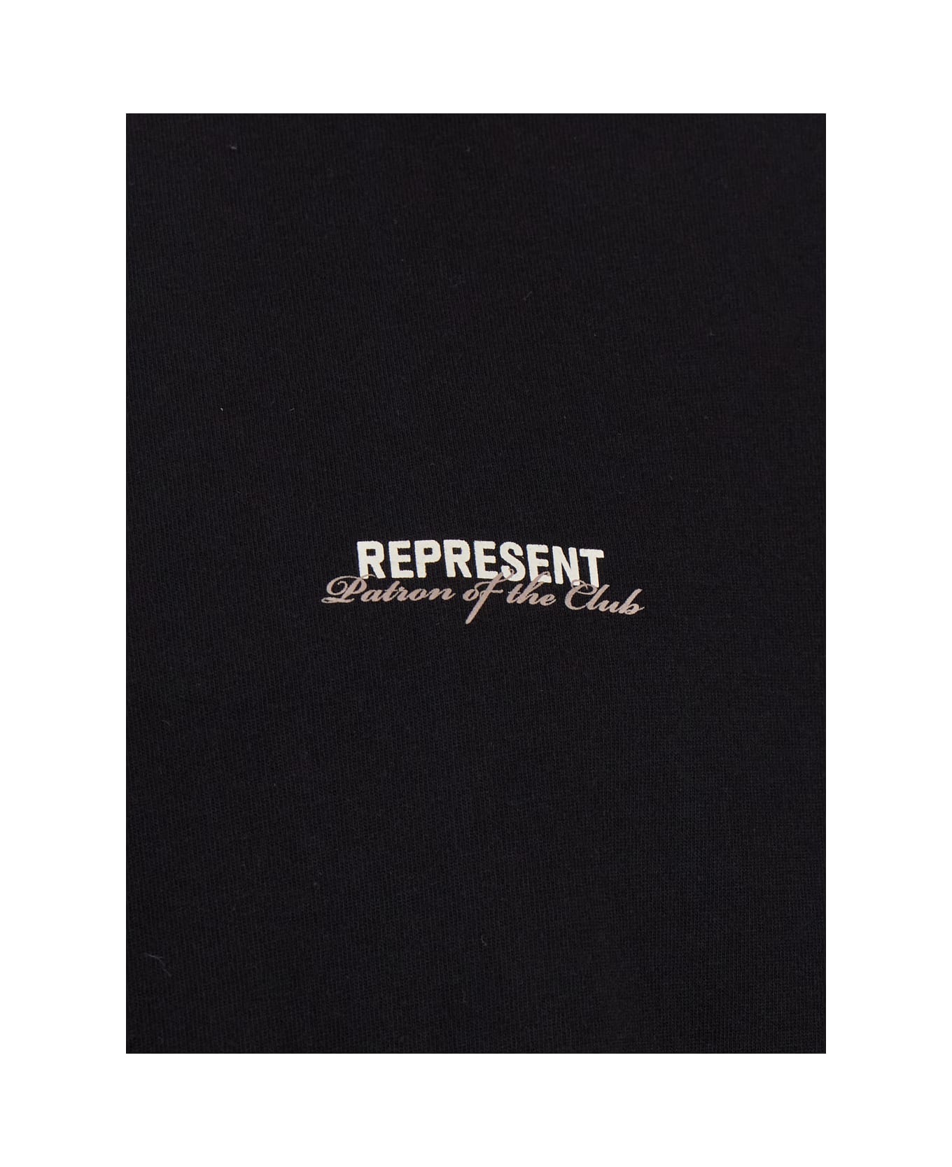 REPRESENT 
patron Of The Club
 Black Crewneck T-shirt With Front And Back Logo Print In Cotton Man - Black