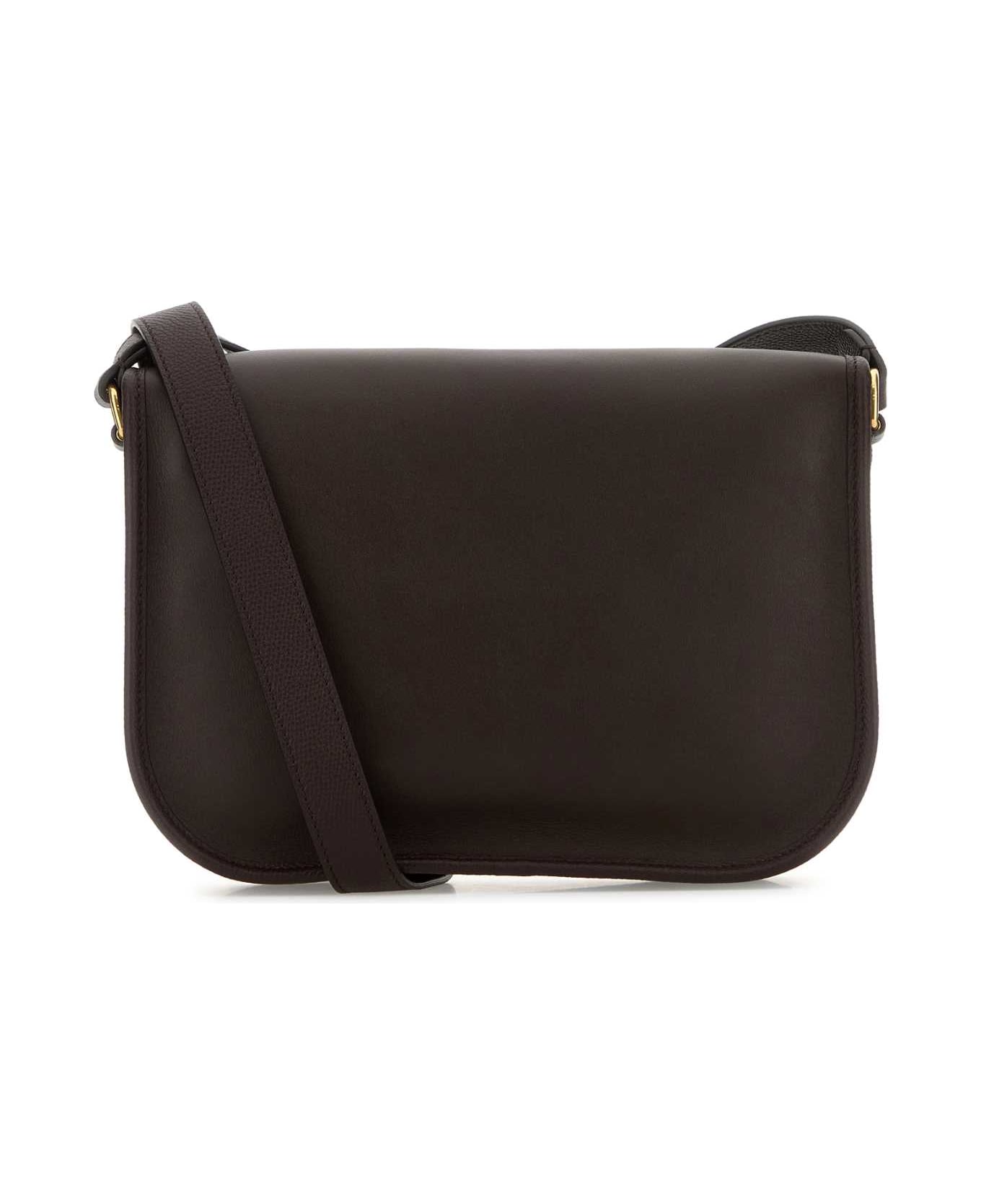 Valentino Garavani Chocolate Leather Antibes Crossbody Bag - OAKBROWN