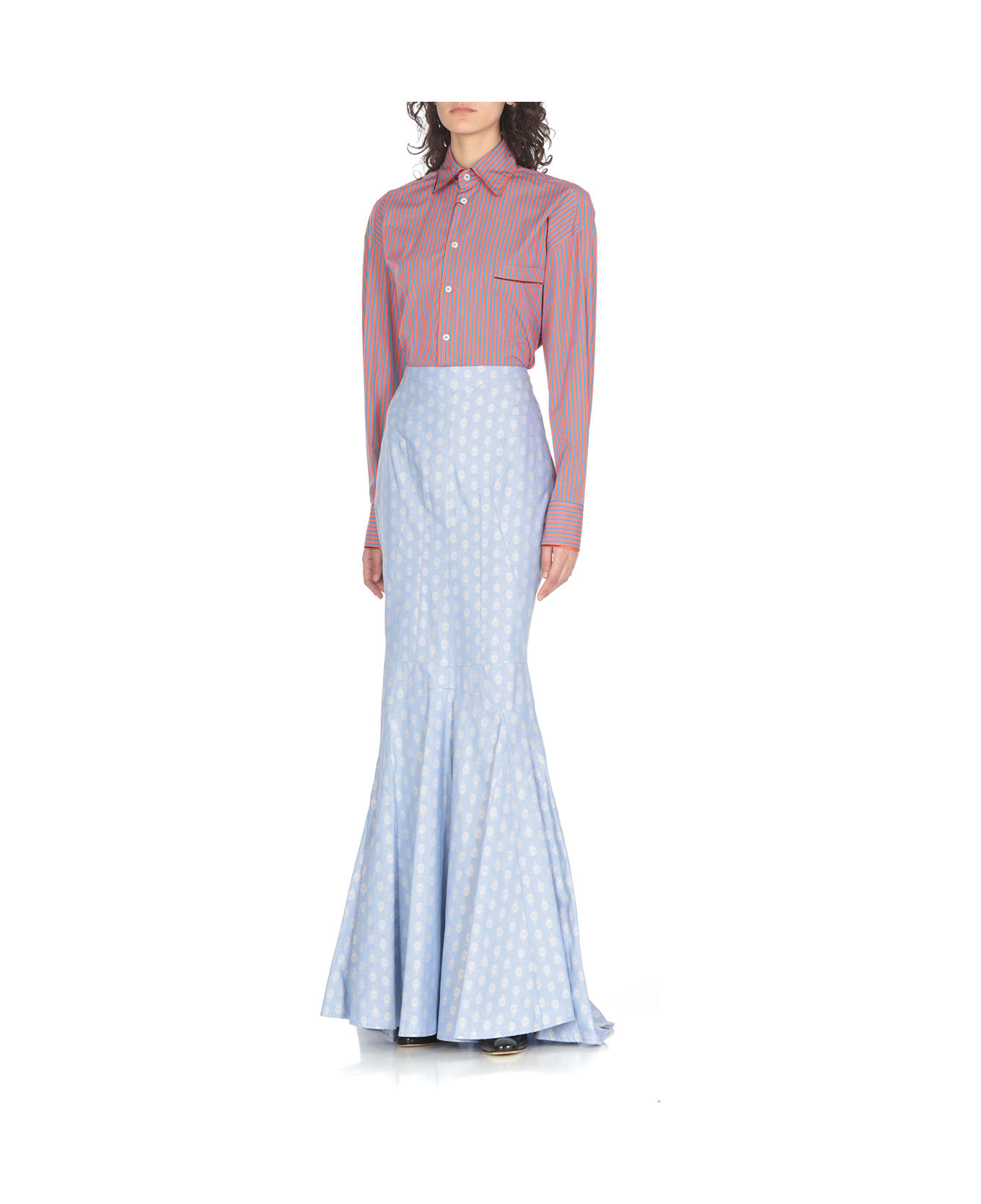 Etro Jacquard Long Skirt - Light Blue