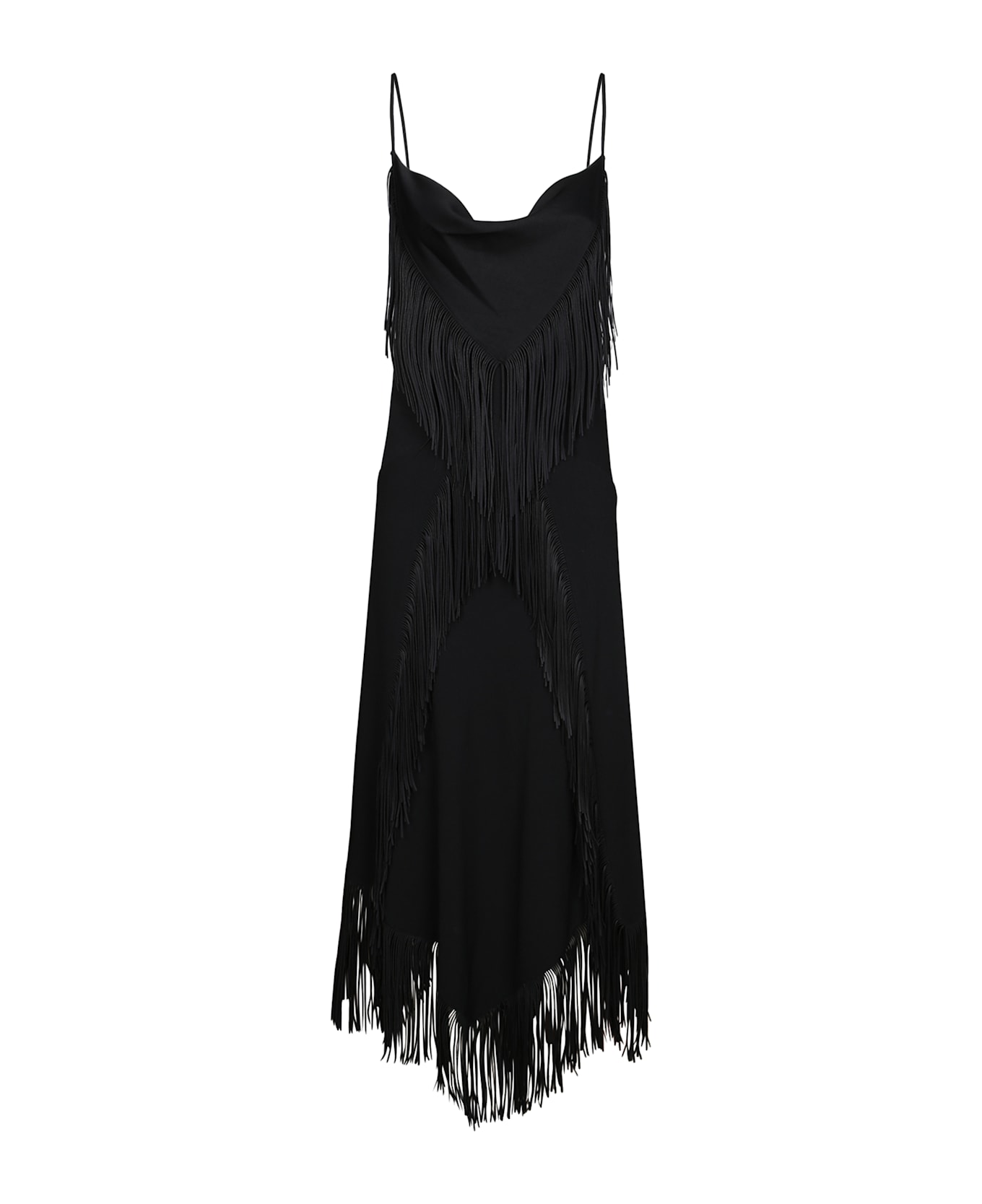 Paco Rabanne Black Fringed Dress - Black