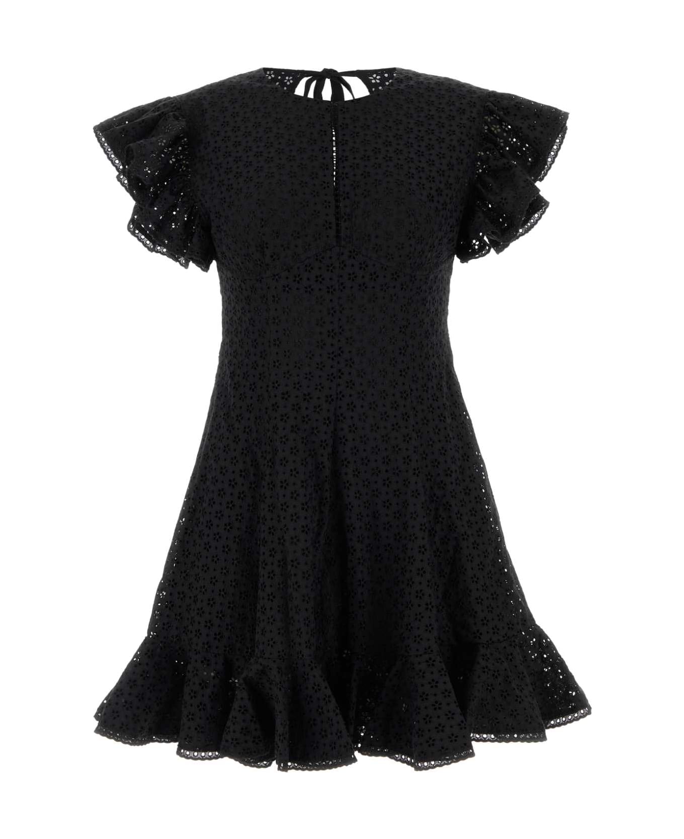 Philosophy di Lorenzo Serafini Black Broderie Anglaise Dress - Black ワンピース＆ドレス