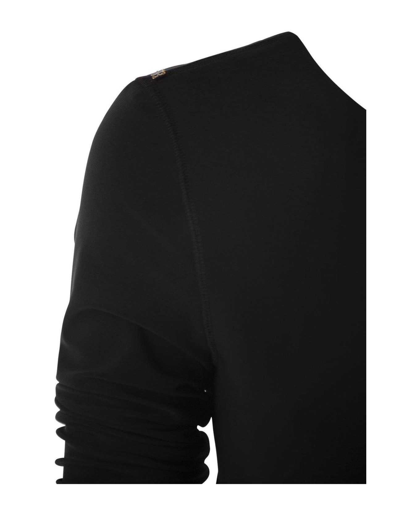 SportMax Asymmetrical One-shoulder Dress - BLACK