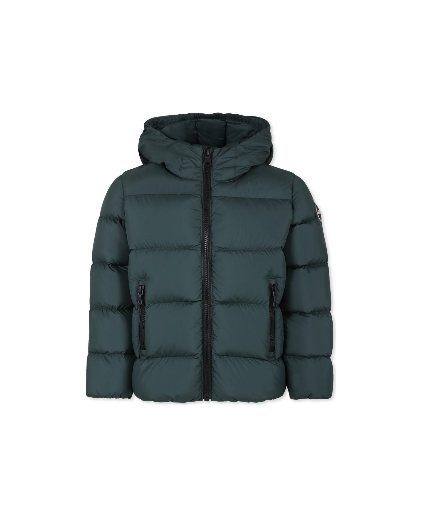 Colmar Green Down Jacket For Boy With Logo - Bottle