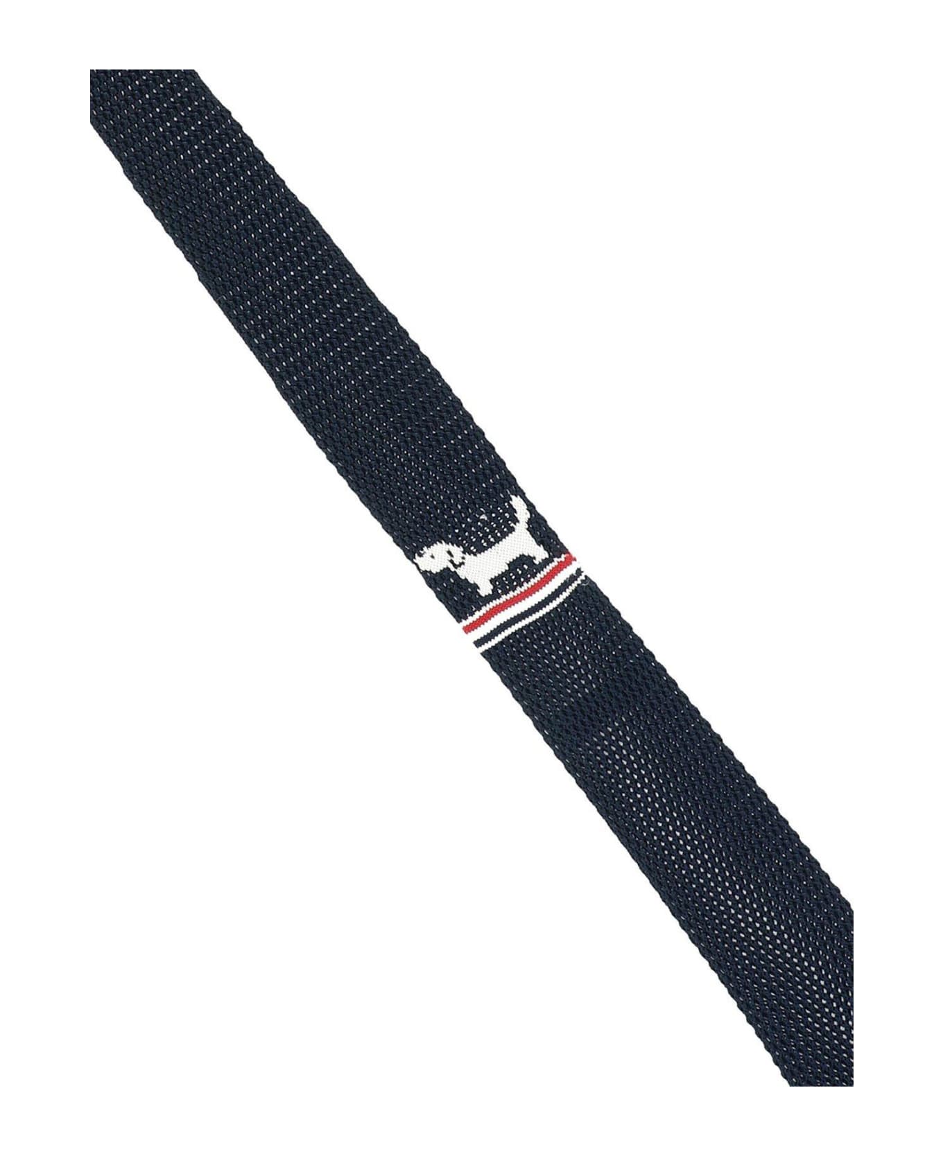 Thom Browne Stripe Detailed Knitted Tie - NAVY