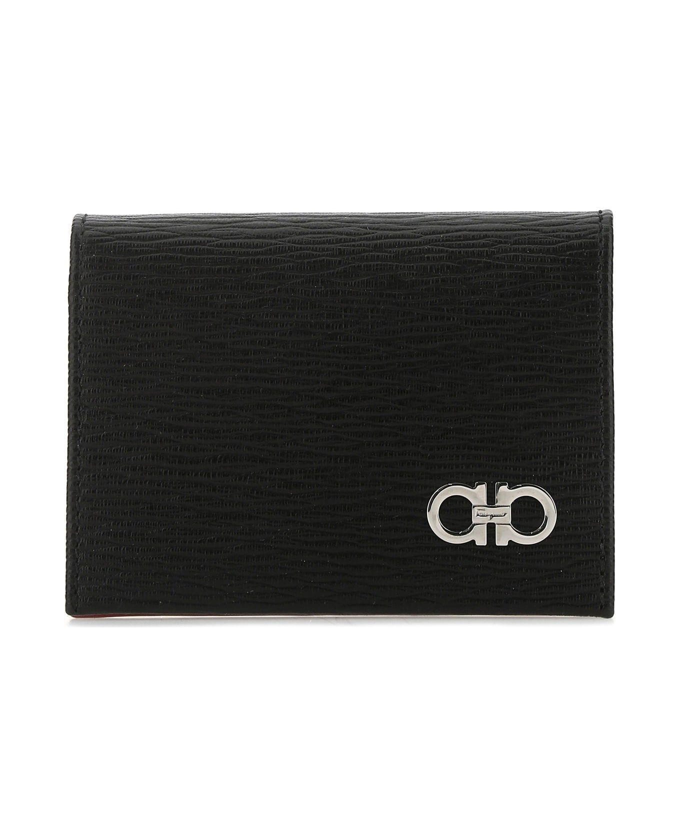Ferragamo Black Leather Card Holder - BLACK