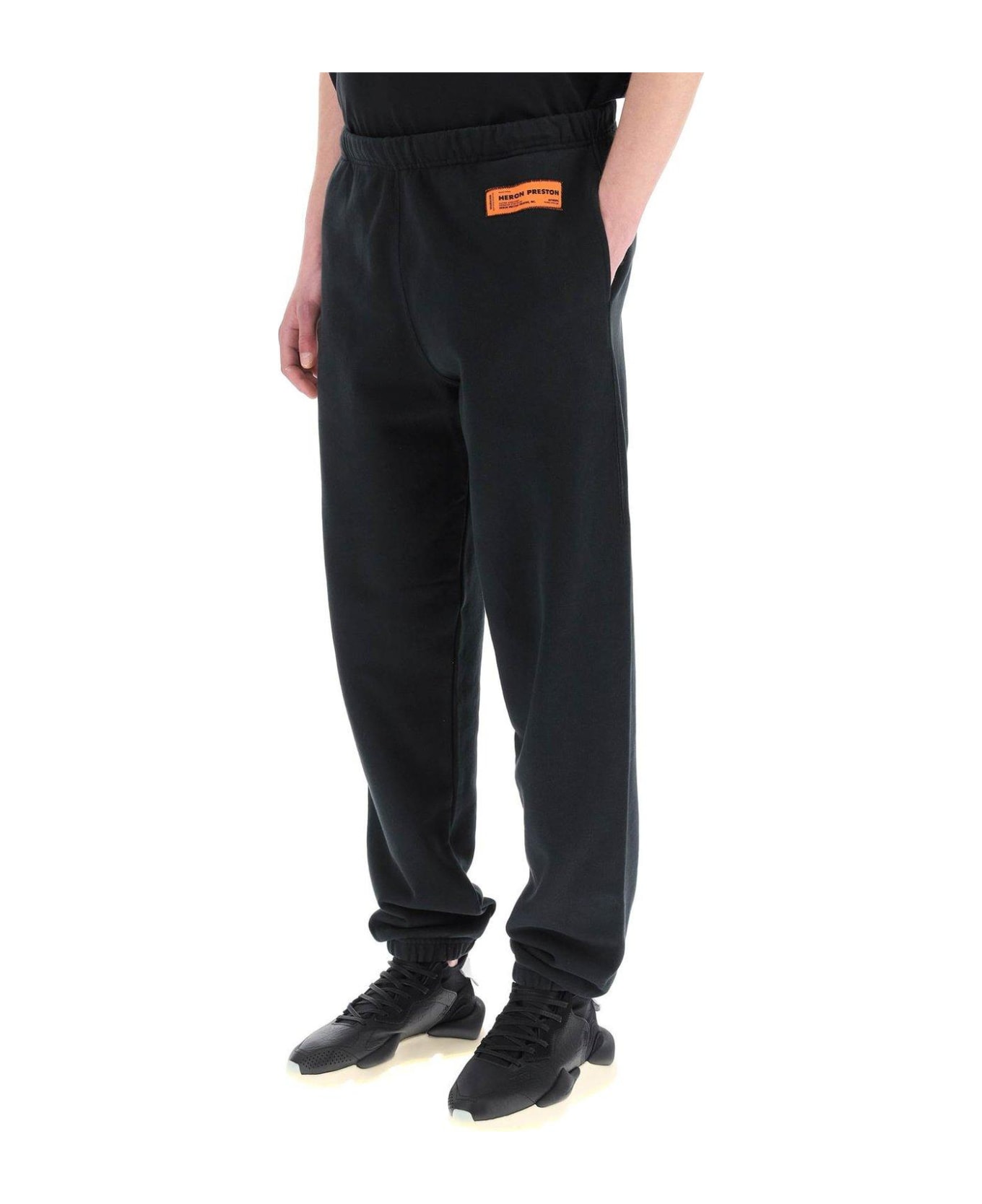 HERON PRESTON Logo Patch Elasticated-waist Track Pants - Black