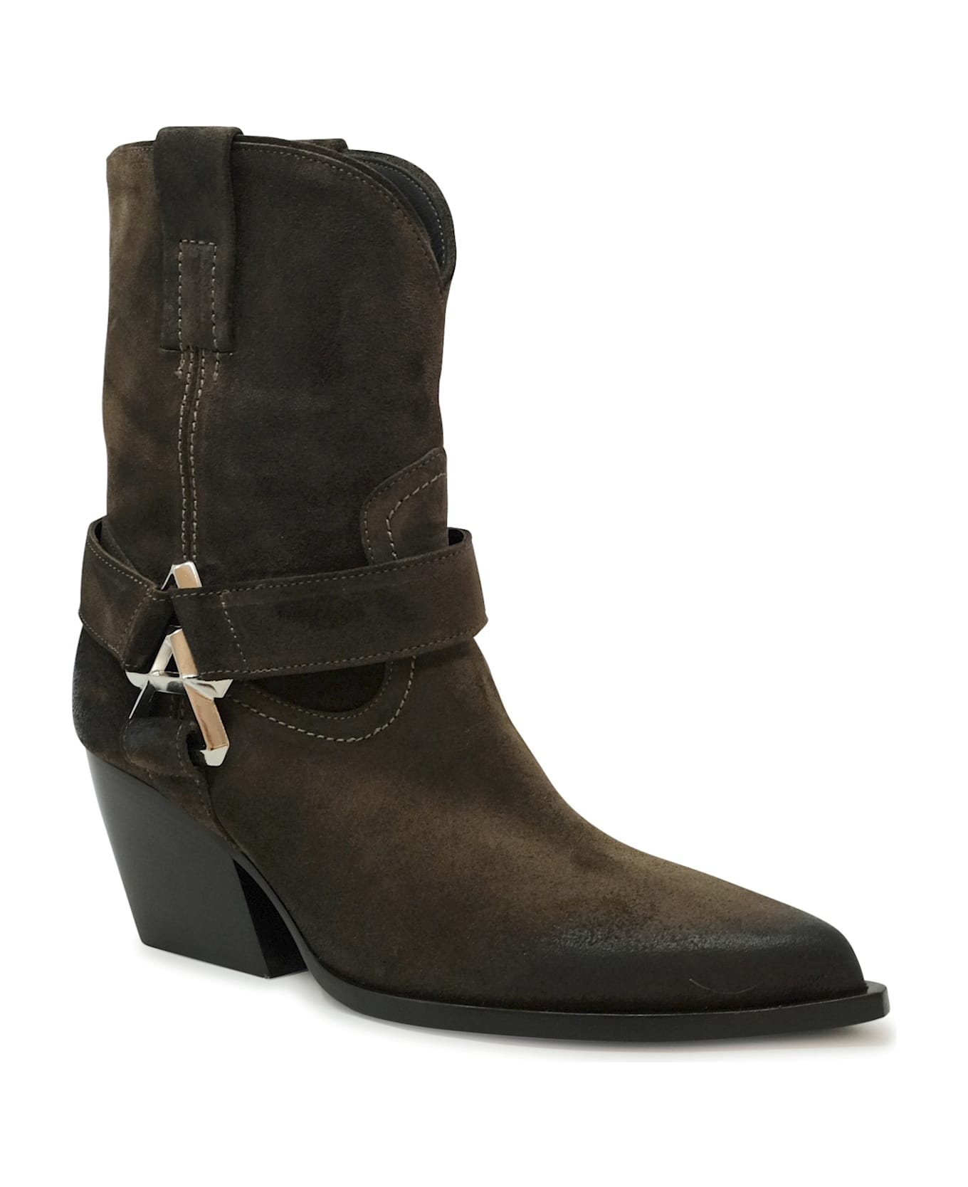 Elena Iachi Brown Suede Ankle Boots - BROWN