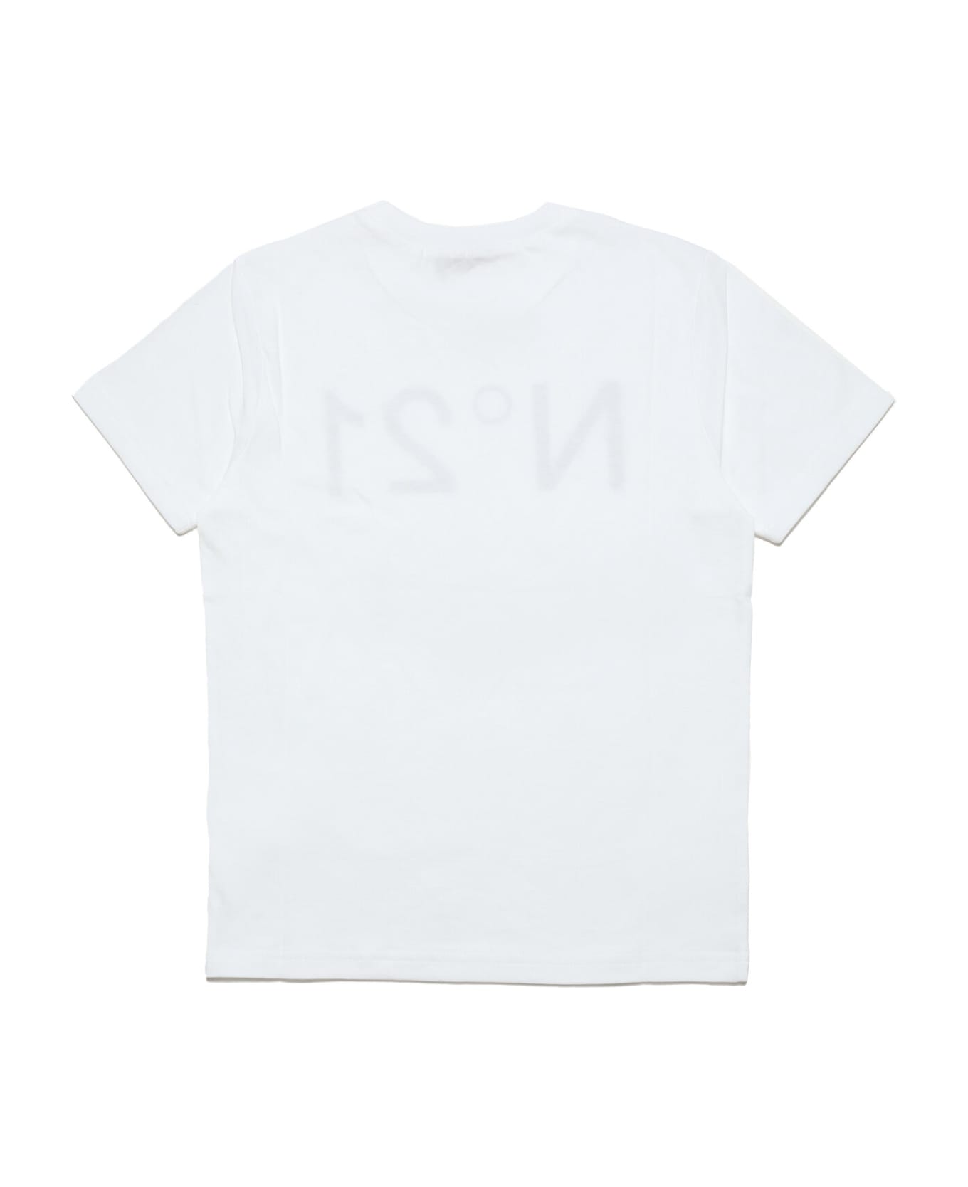 N.21 N21t96u T-shirt N21 White Jersey T-shirt With Logo - Bianco