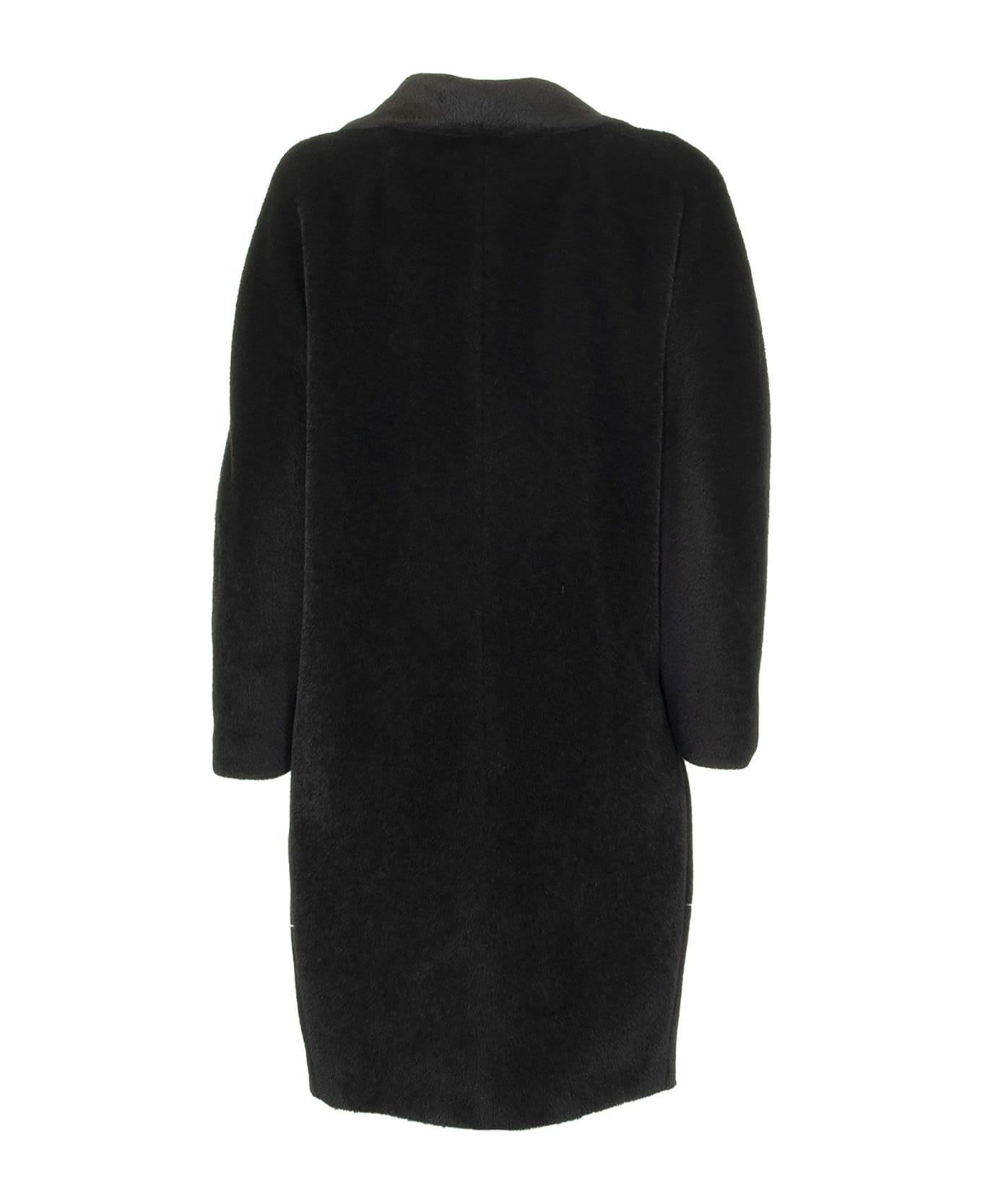 Max Mara Coat In Alpaca Blend - Black