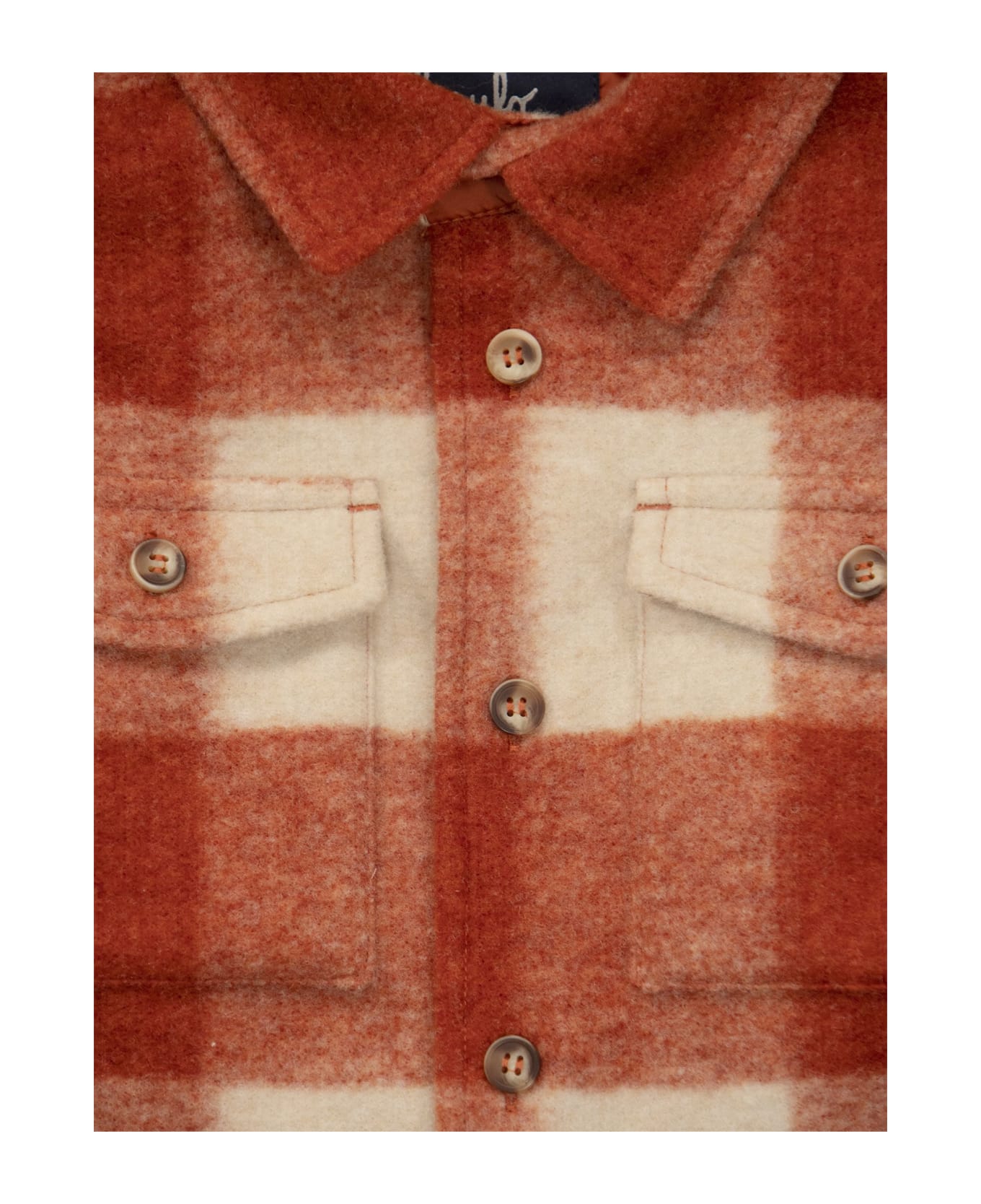 Il Gufo Damier Pattern Shirt Jacket - Copper