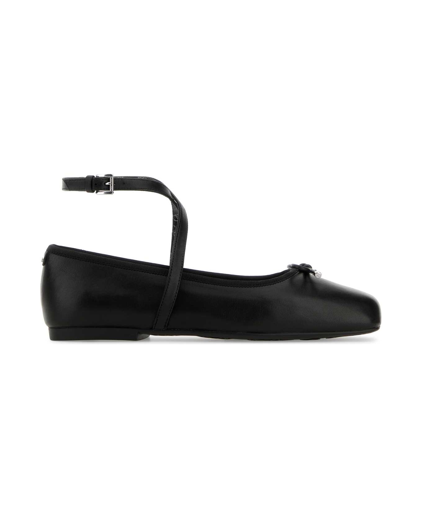 Michael Kors Black Leather Collette Ballerinas - BLACK