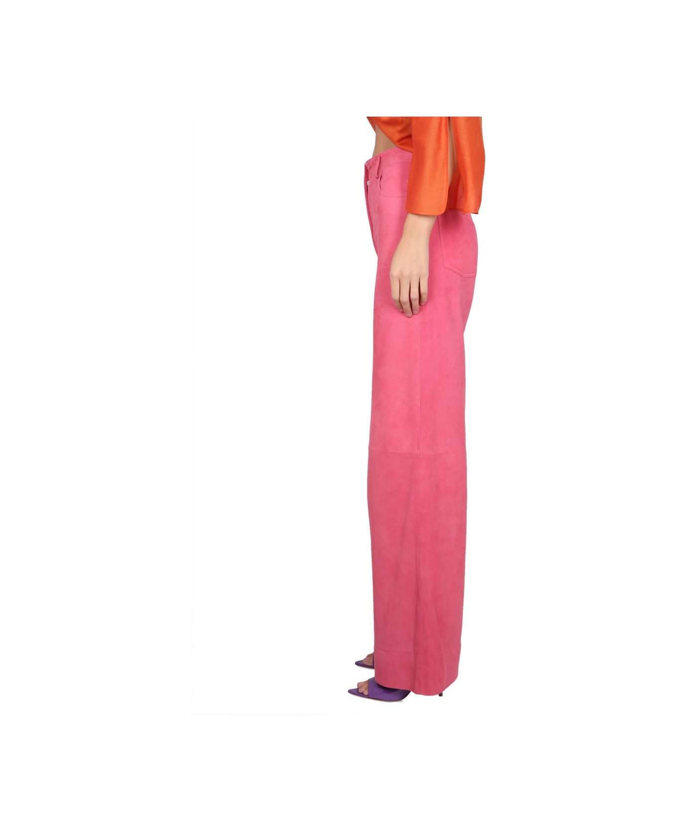 Alberta Ferretti Wide Pants - FUCHSIA
