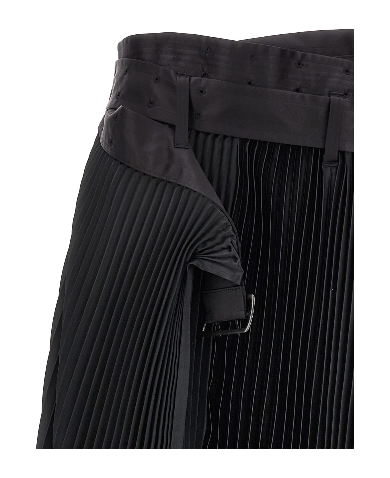 Junya Watanabe Pleated Midi Skirt - Black  