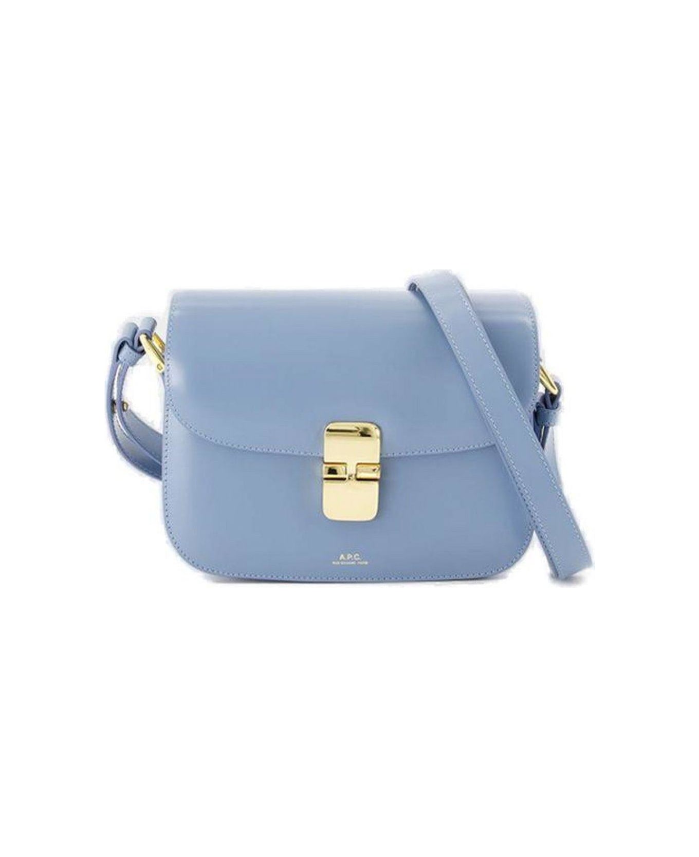 A.P.C. Grace Logo Printed Small Shoulder Bag - AZURE