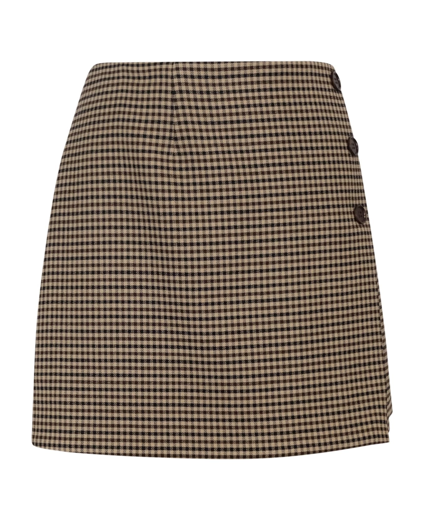 Parosh Beige Wool Lione Skirt
