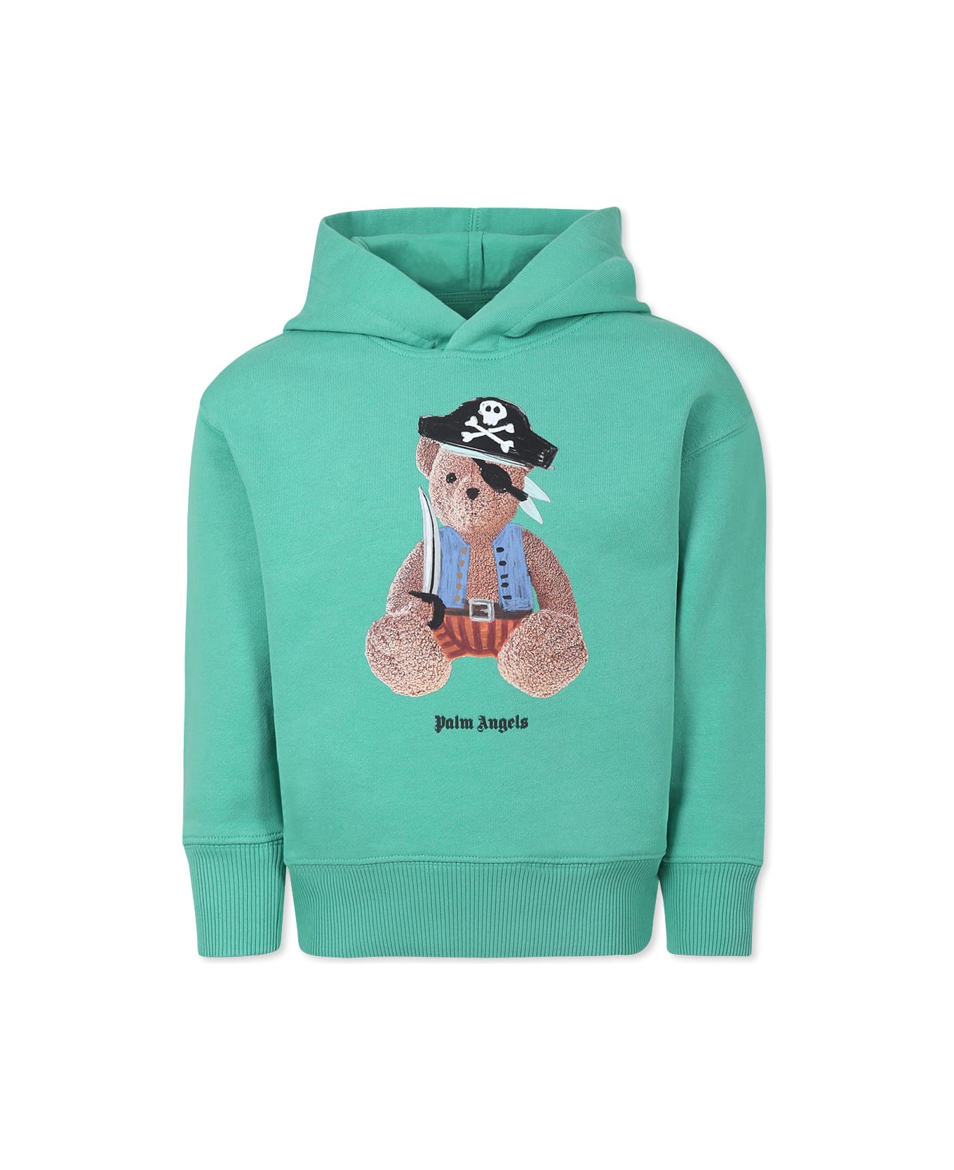 Palm Angels Green Sweatshirt For Boy With Bear - Green
