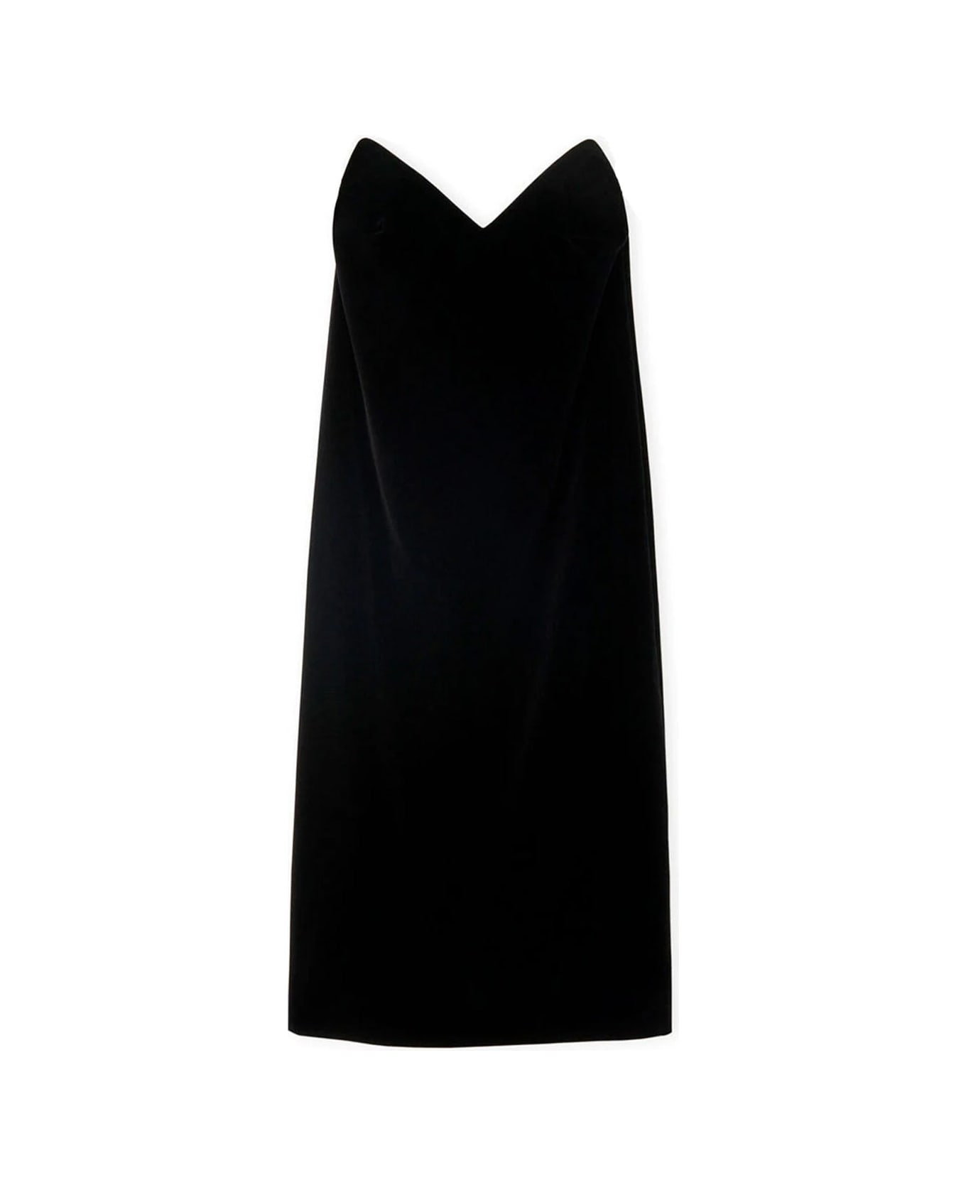 Loewe Bustier Velvet Dress - Black