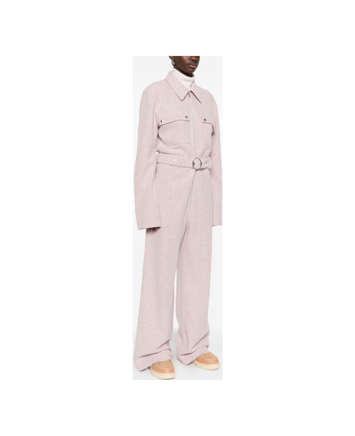 Jil Sander Wool Blend Jumpsuit - Powder
