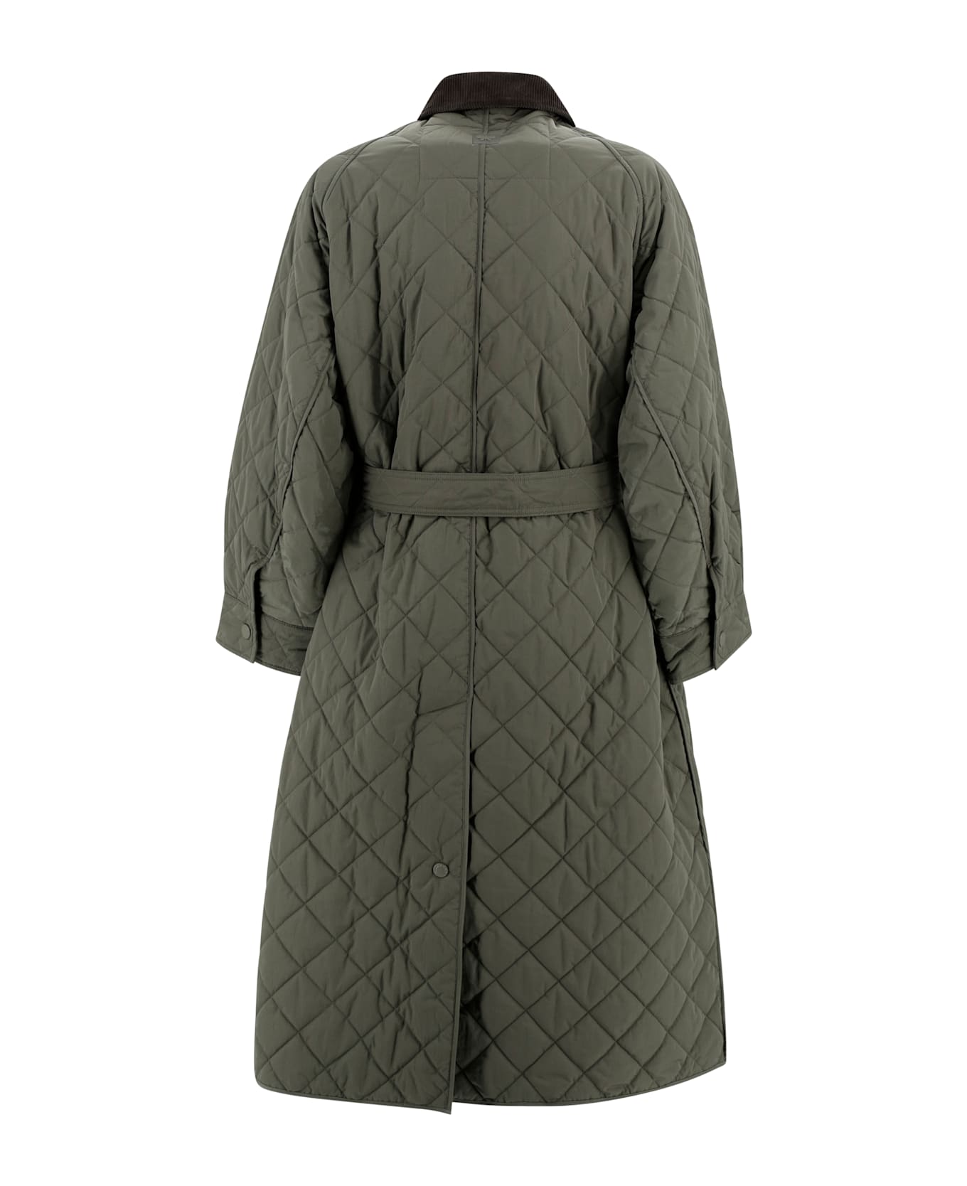 Weekend Max Mara Long Quilted Jacket - Kaki