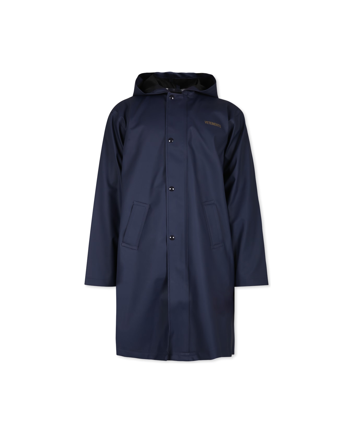 VETEMENTS Blue Raincoat For Kids With Logo - Blue