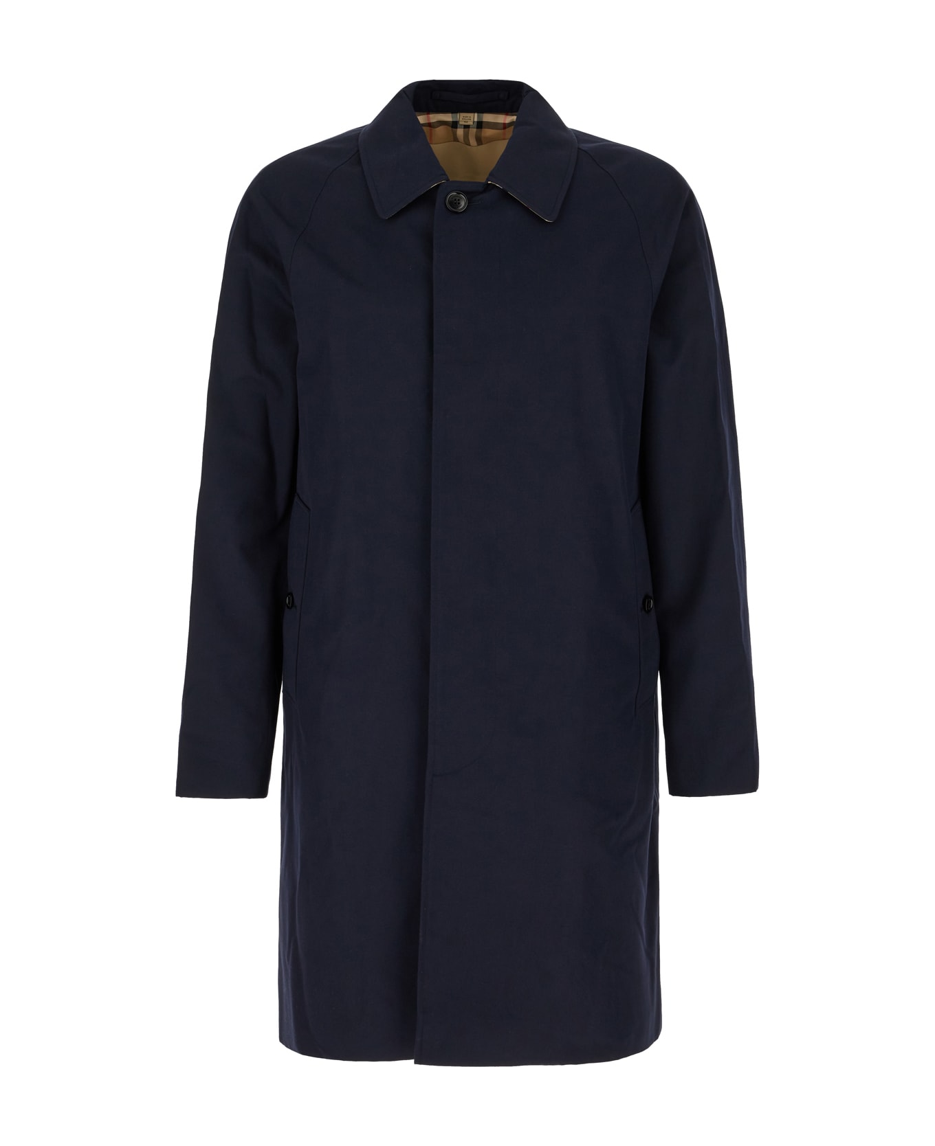 Burberry Navy Blue Cotton Heritage Camden Overcoat - COAL BLUE レインコート