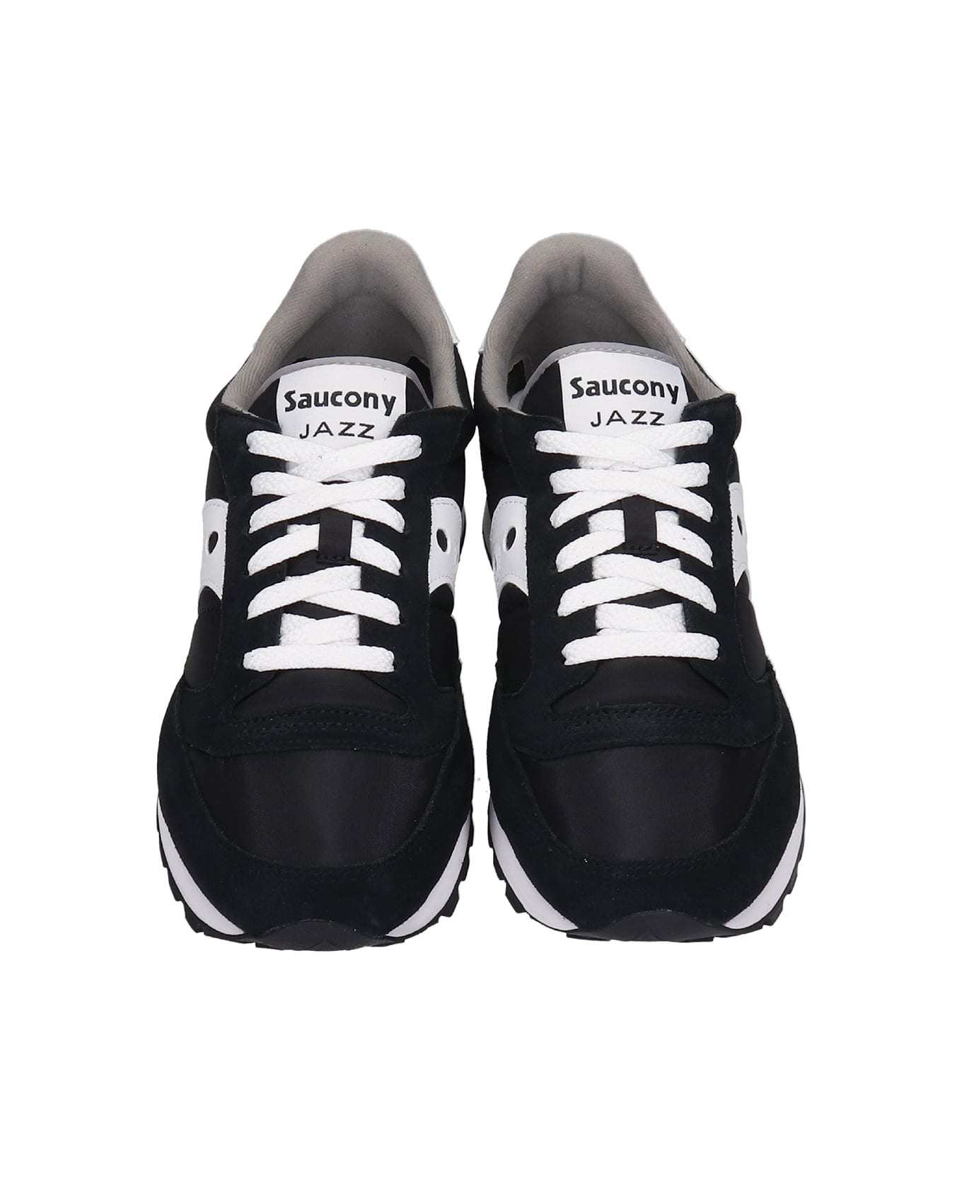 Saucony Jazz Original Sneakers In Black Suede And Fabric - Blk/wht