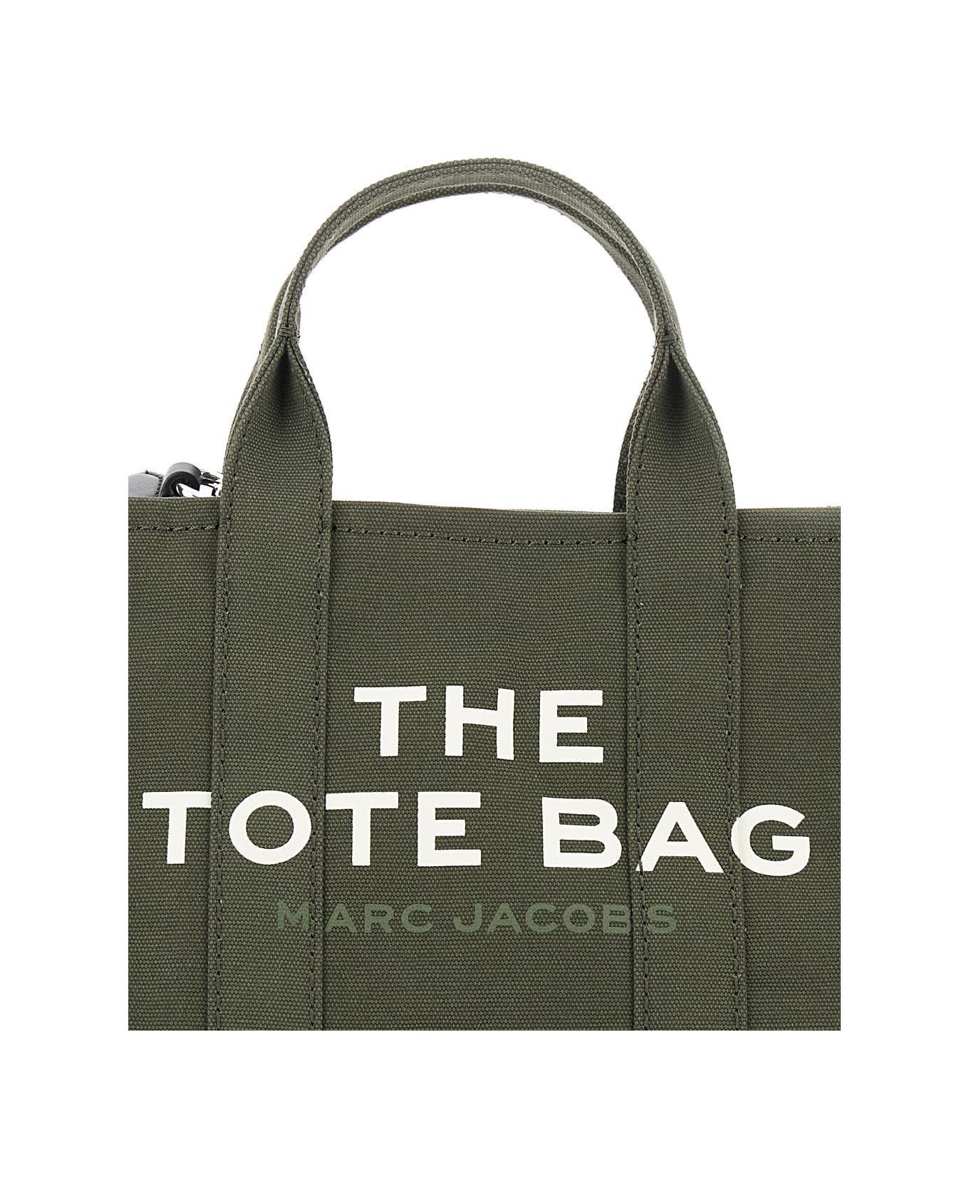 Marc Jacobs 
the Small Tote
 Green Handbag With Logo Lettering On The Front In Cotton Woman - Green
