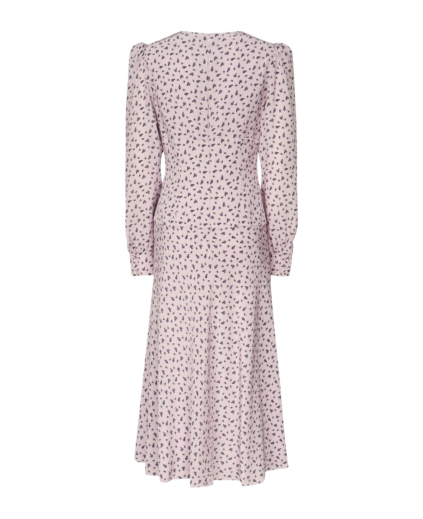 Alessandra Rich Rose Print Dress - Pink