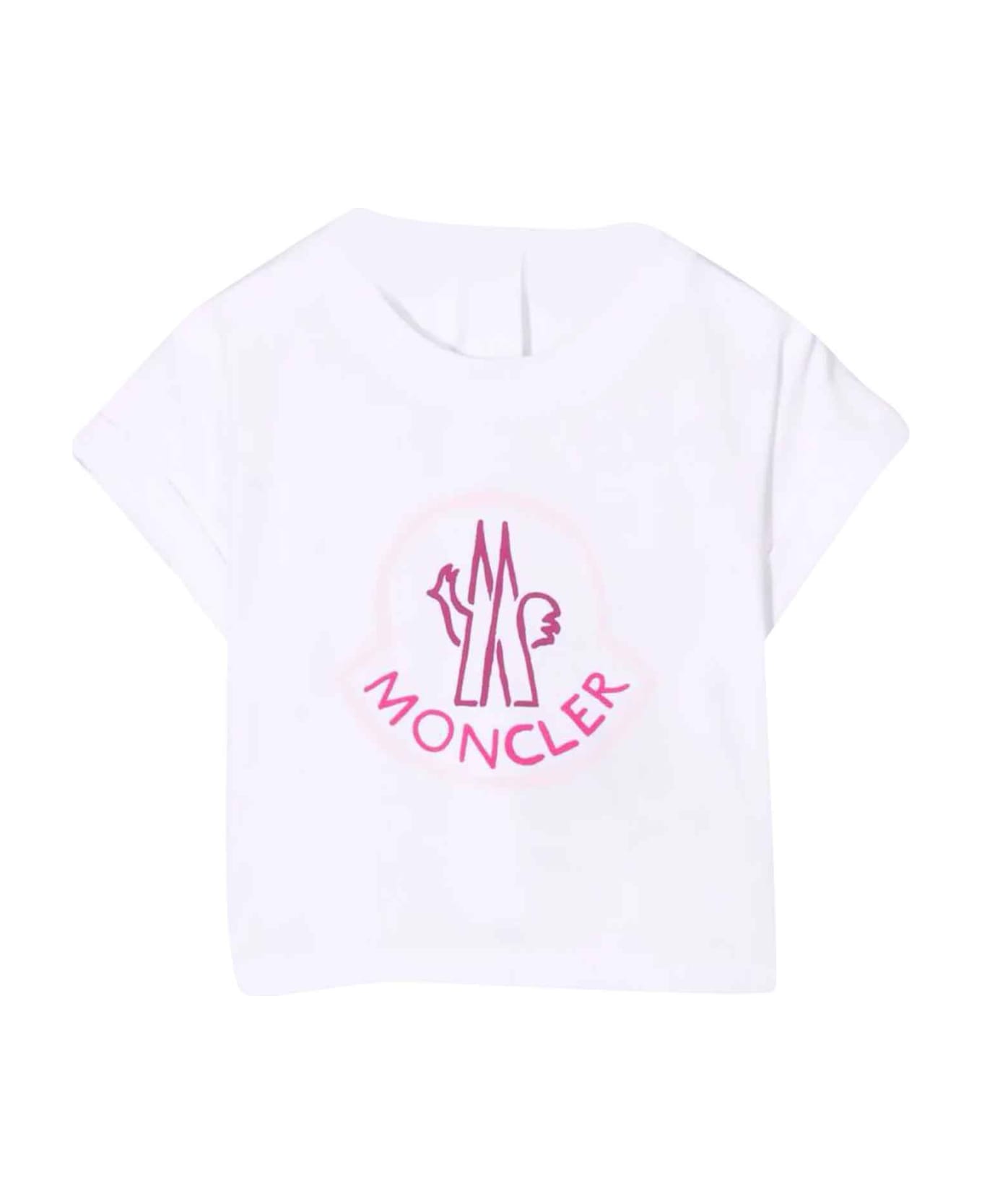Moncler White T-shirt Baby Unisex - WHITE