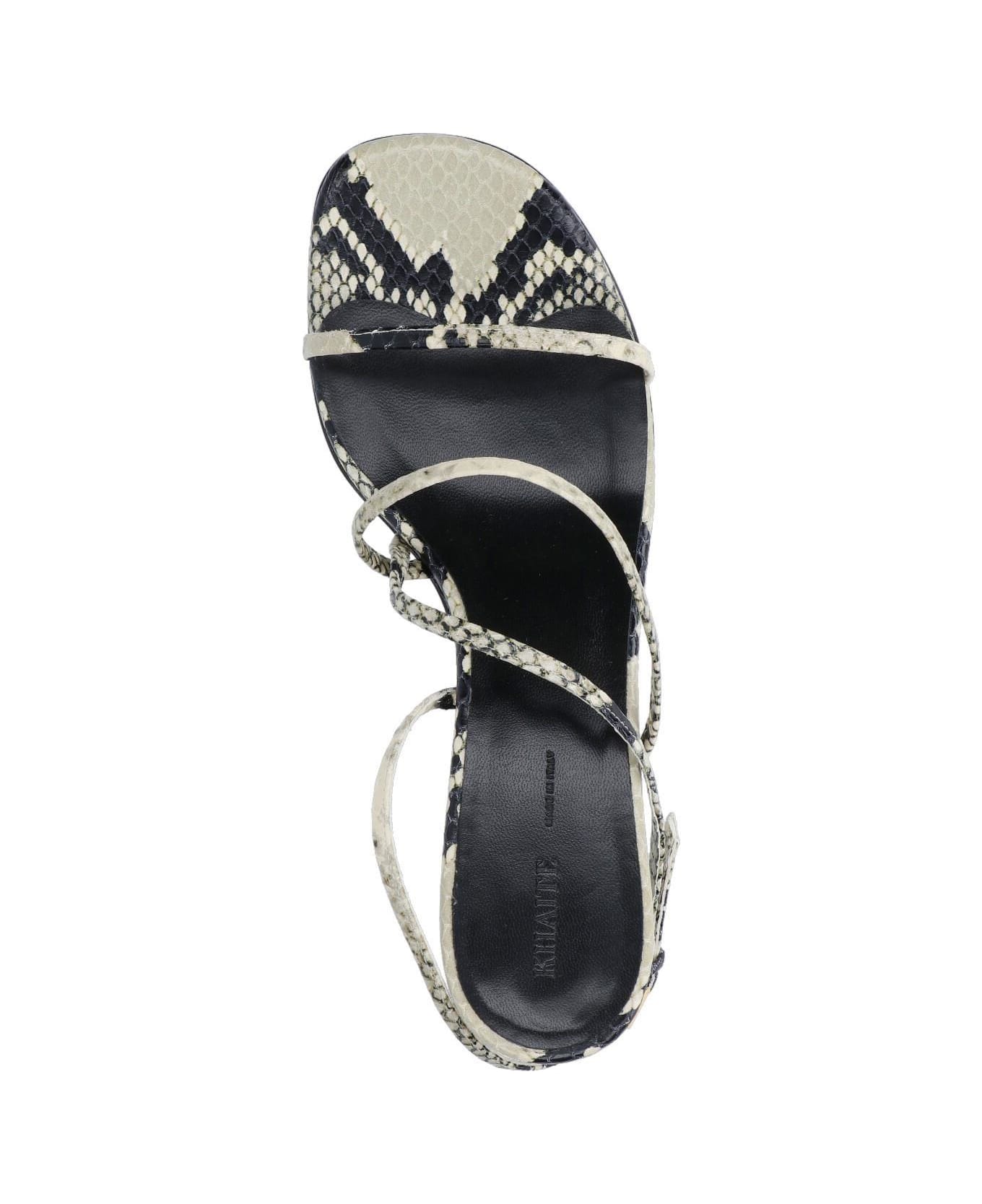 Khaite 'loop' Slingback Sandals - NEUTRALS/BLACK