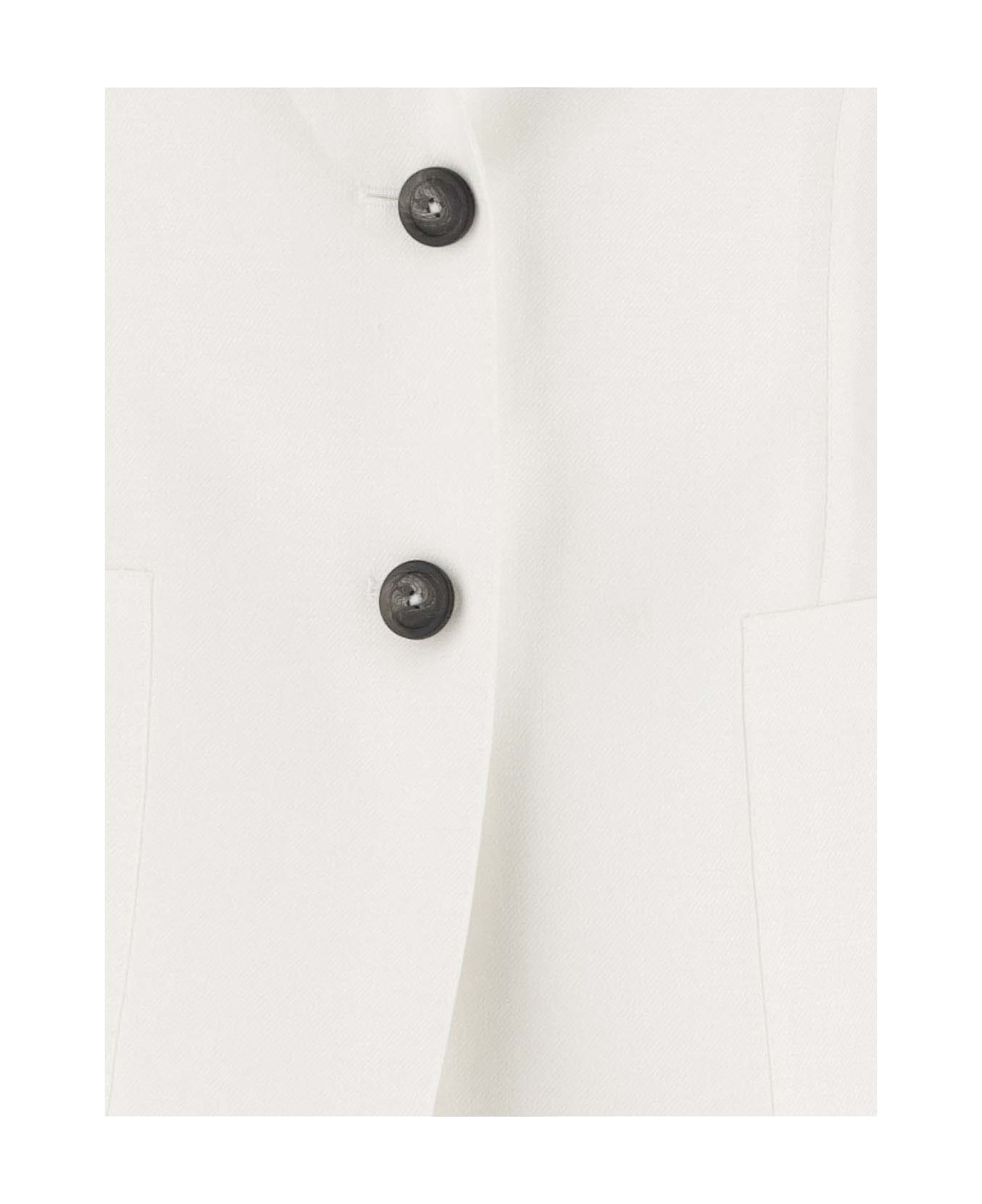 Tagliatore Single-breasted Linen Jacket - White