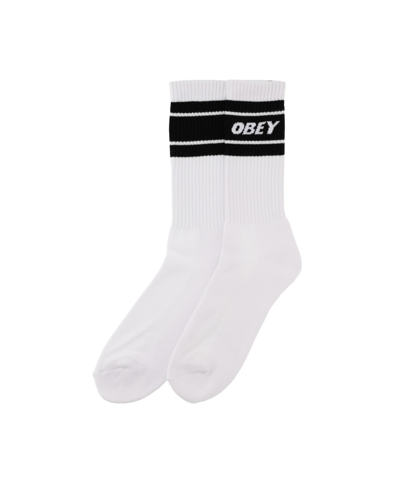 Obey Socks With Logo - WHITE