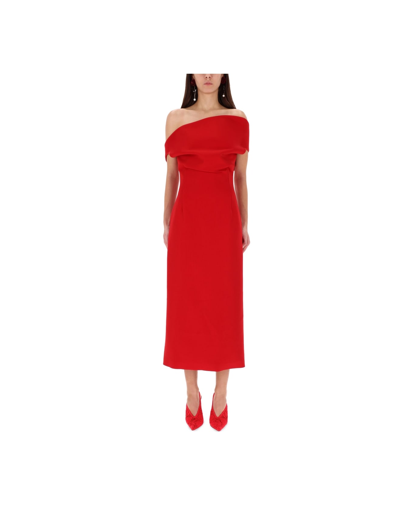 Magda Butrym Long One-shoulder Dress - RED