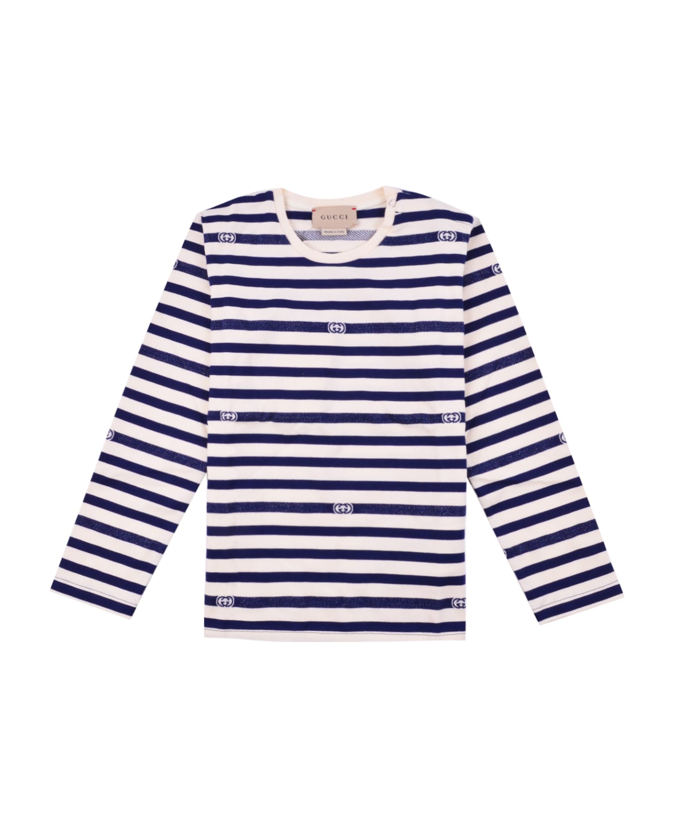 Gucci Striped Cotton Jersey T-shirt - Blue Tシャツ＆ポロシャツ