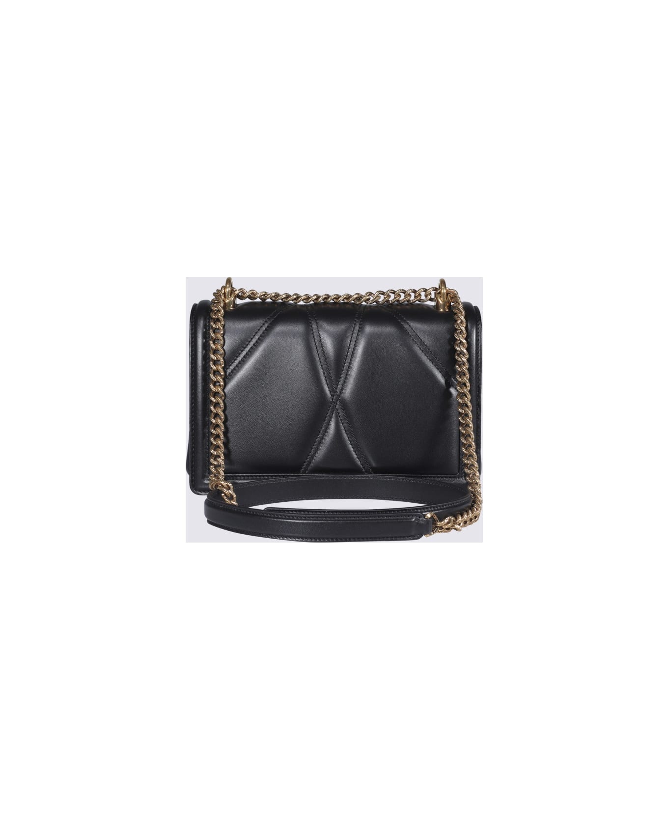 Dolce & Gabbana Black Leather Devotion Crossbody Bag - Black