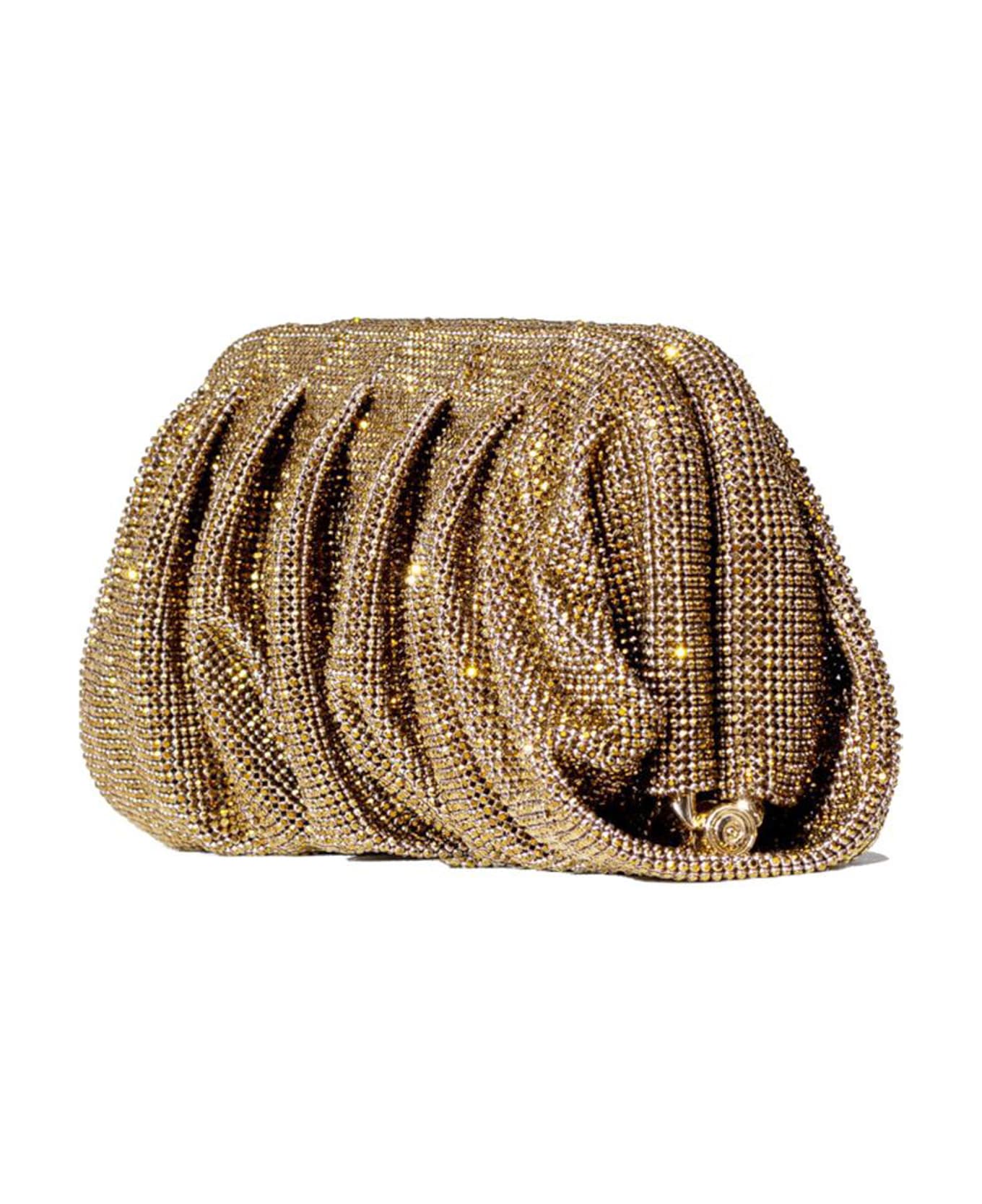 Benedetta Bruzziches Gold-tone Venus La Grande Crystal Clutch Bag - Golden