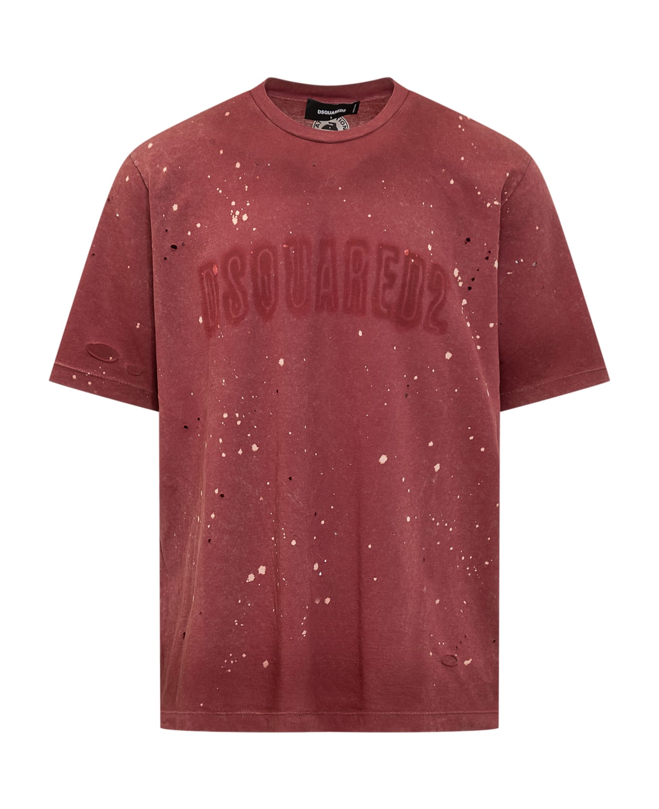 Dsquared2 Red Cotton T-shirt - CHERRY POP