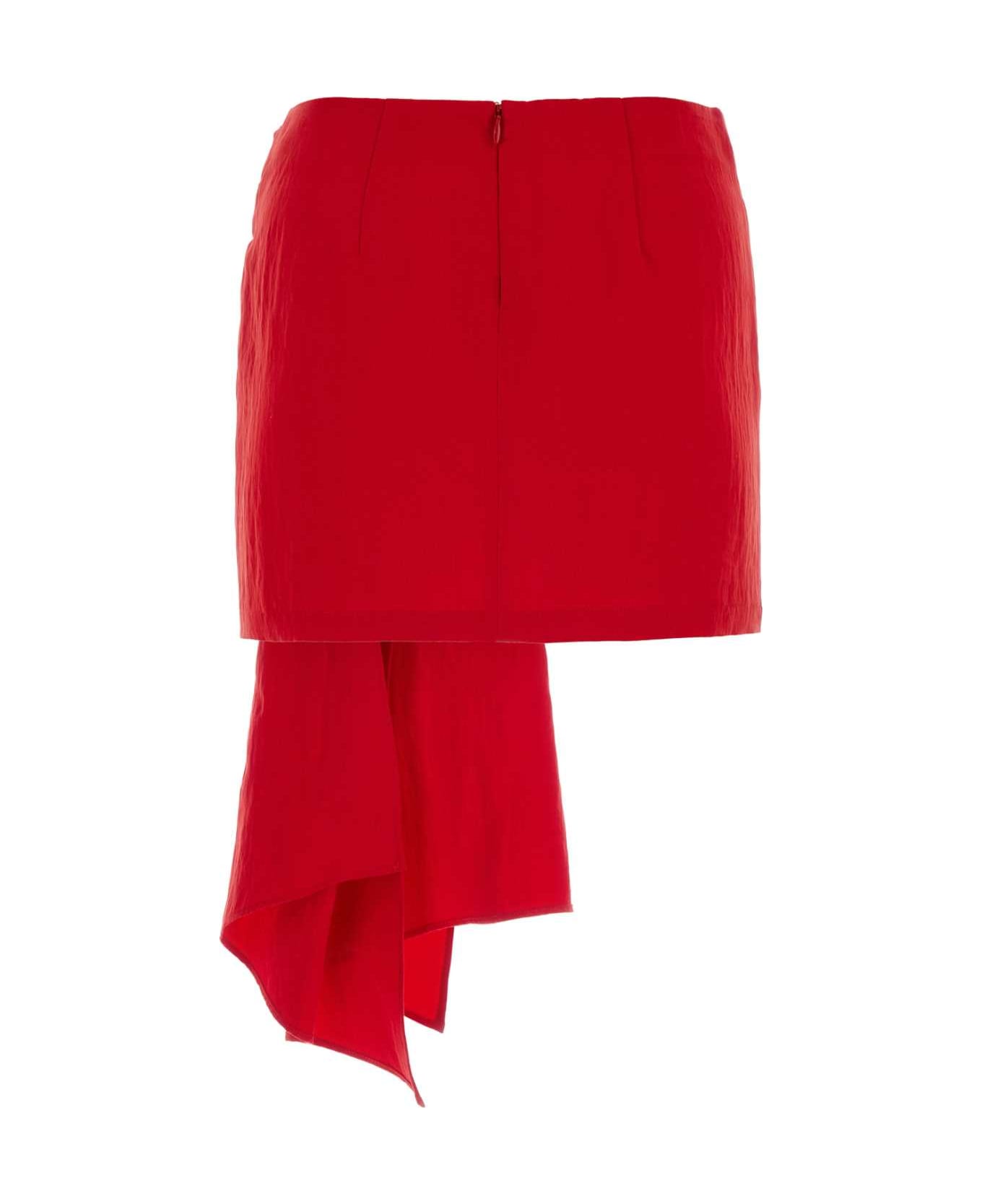Blumarine Red Viscose Blend Mini Skirt - LIPSTICKRED