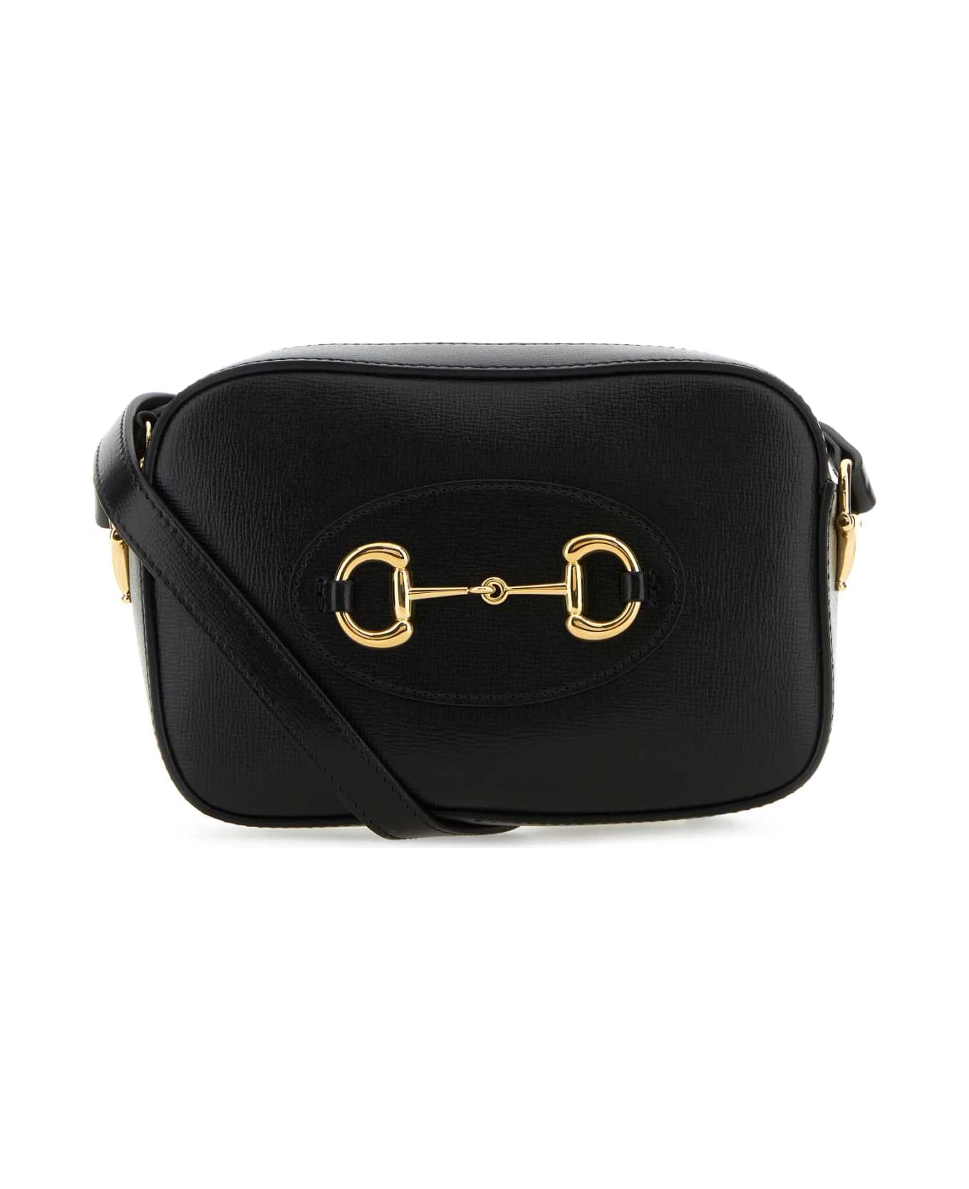 Gucci Black Leather Gucci Horsebit 1955 Crossbody Bag - 1000