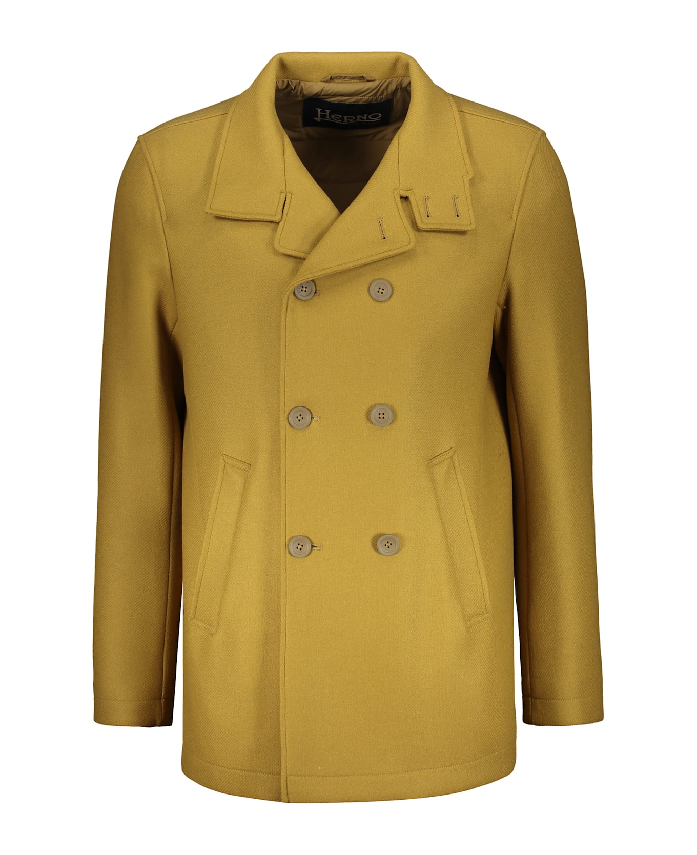Herno Padded Wool-blend Coat - Mustard