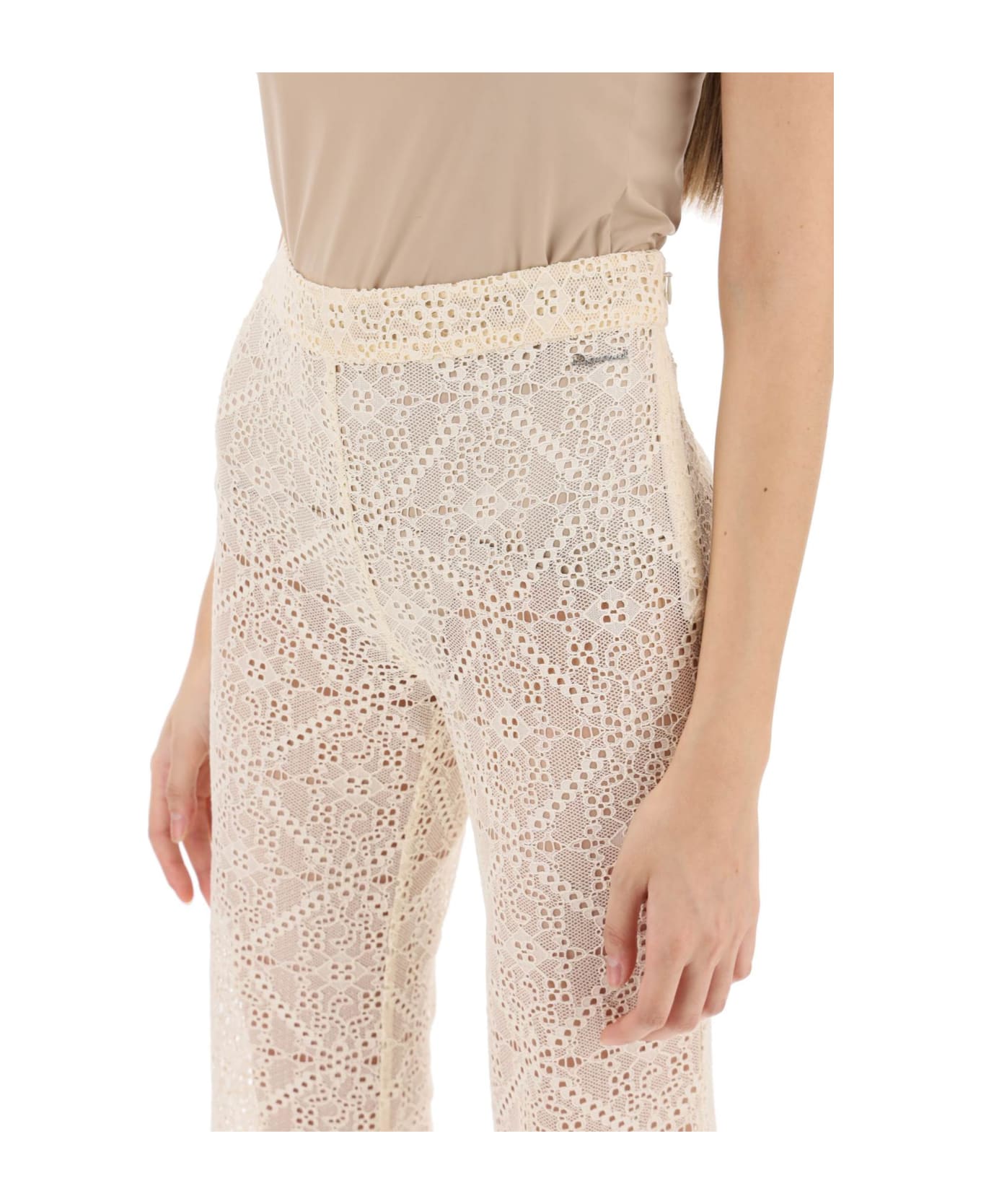 Dsquared2 Super Flared Lace Pants - White