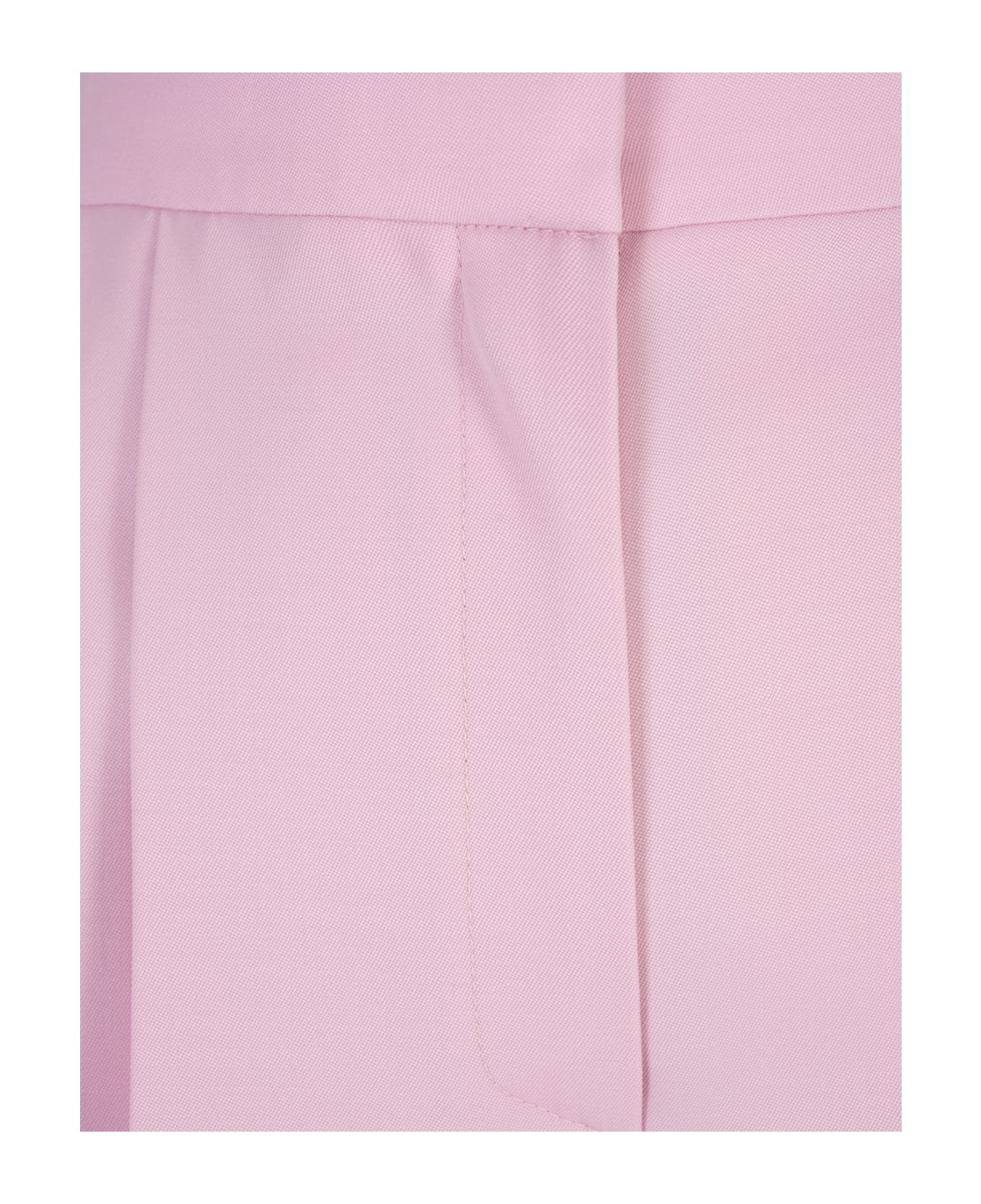 Alexander McQueen Wide Leg Trousers With Double Pleat In Light Pink - Pink ボトムス