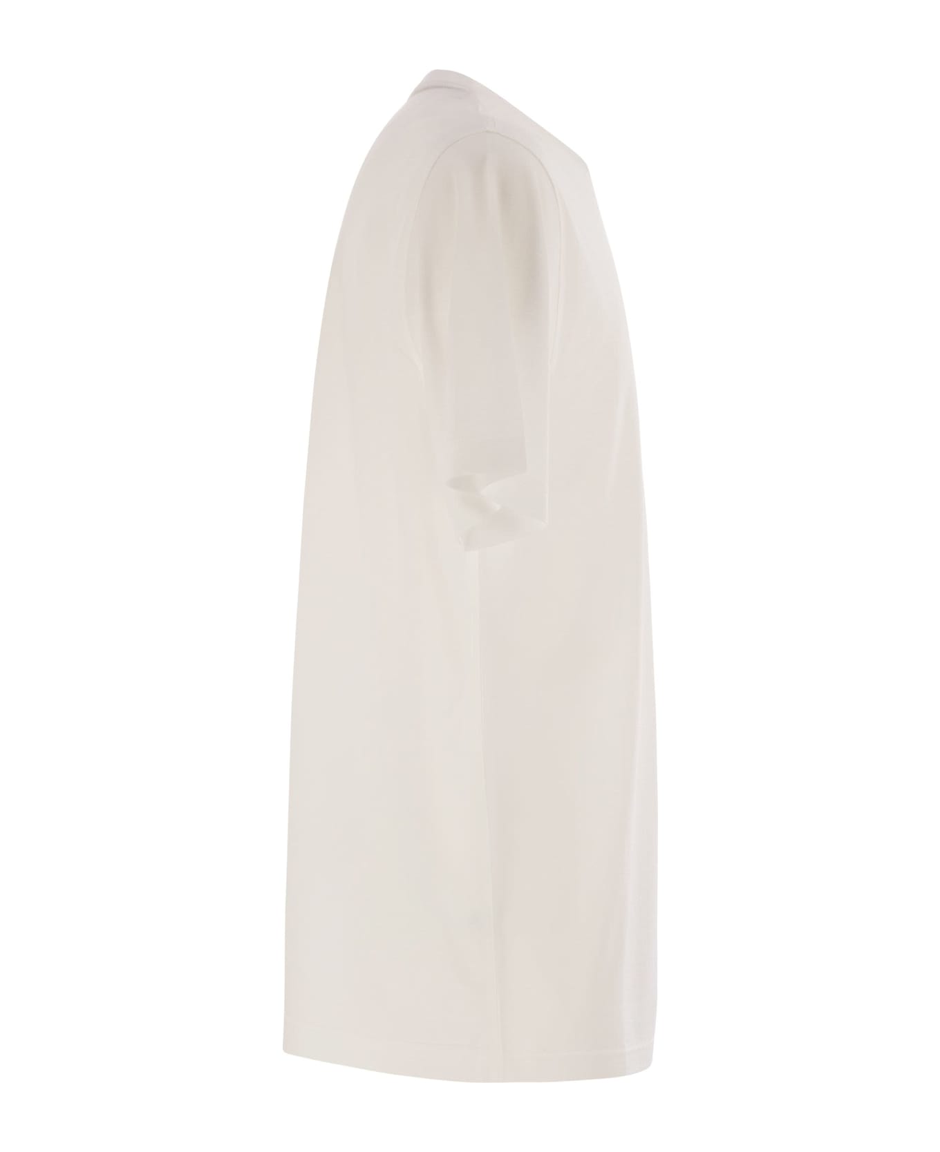 Kiton Cotton T-shirt With Logo - White