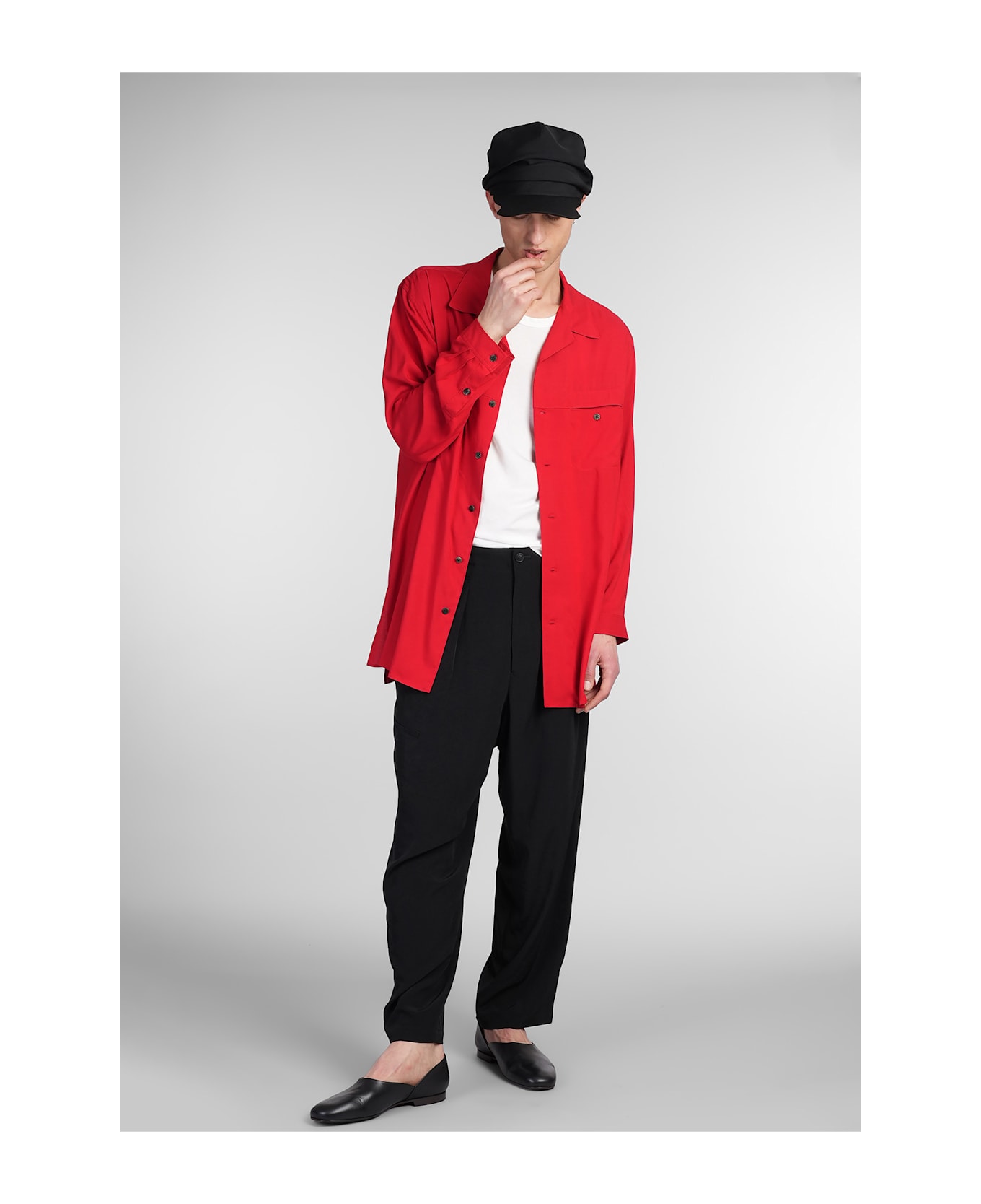 Yohji Yamamoto Shirt In Red Rayon - red