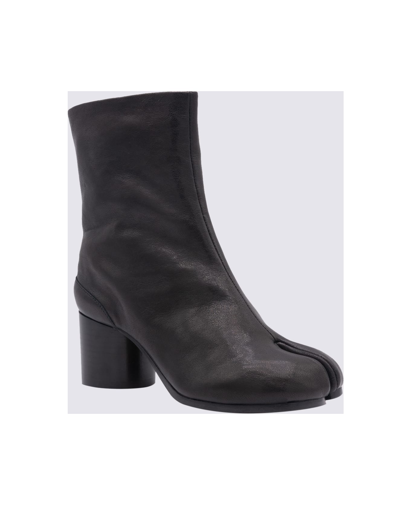 Maison Margiela Black Leather Tabi Boots - Black